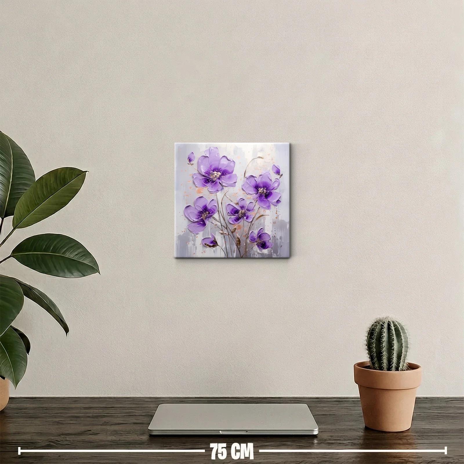 Cuadro floral con flores moradas en estilo moderno — miniatura 2