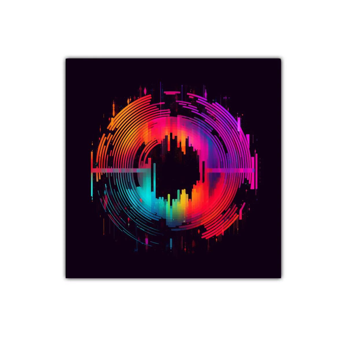 Composición abstracta con colores vibrantes en círculo dinámico — miniatura 1