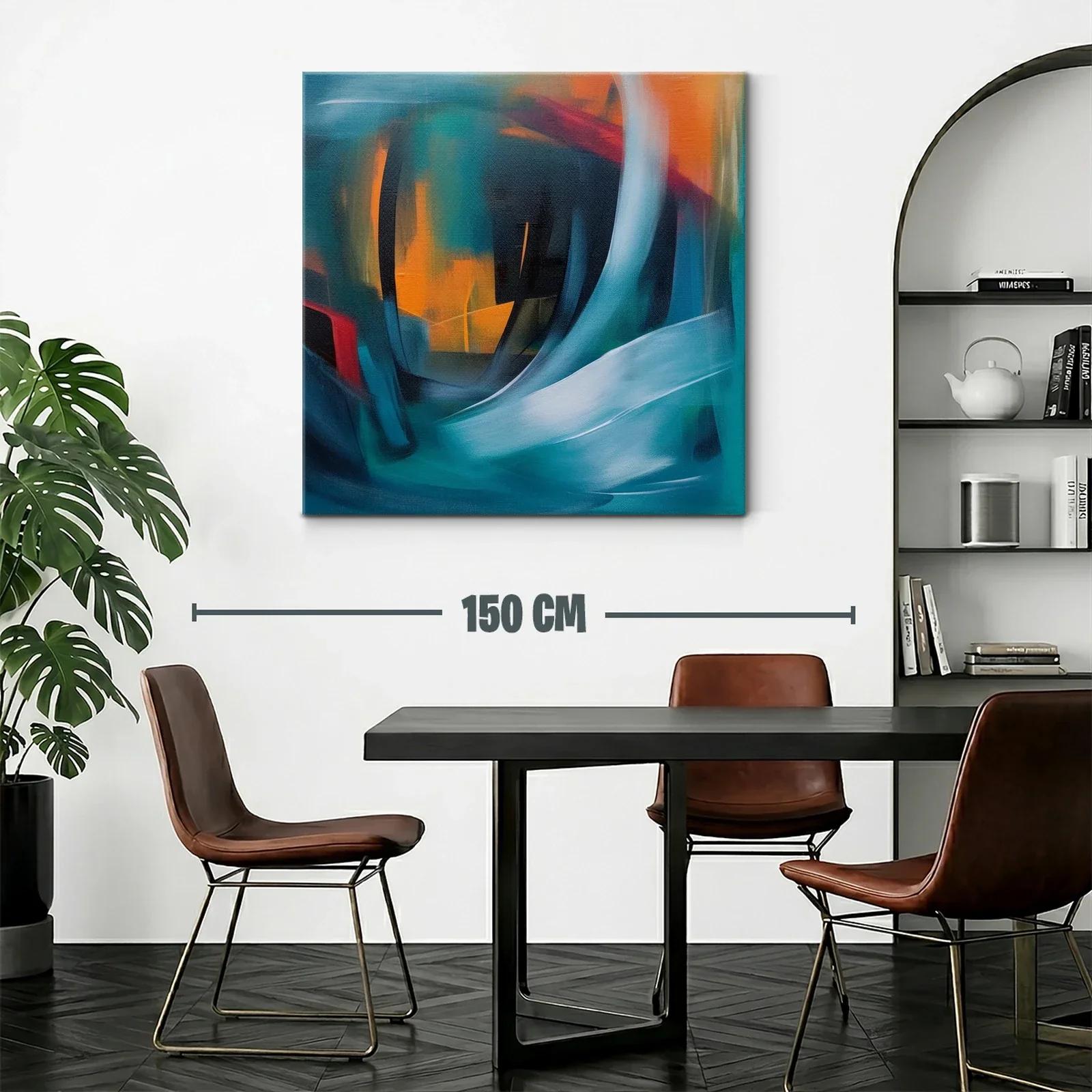 Cuadro abstracto con formas fluidas y tonos vibrantes — miniatura 2