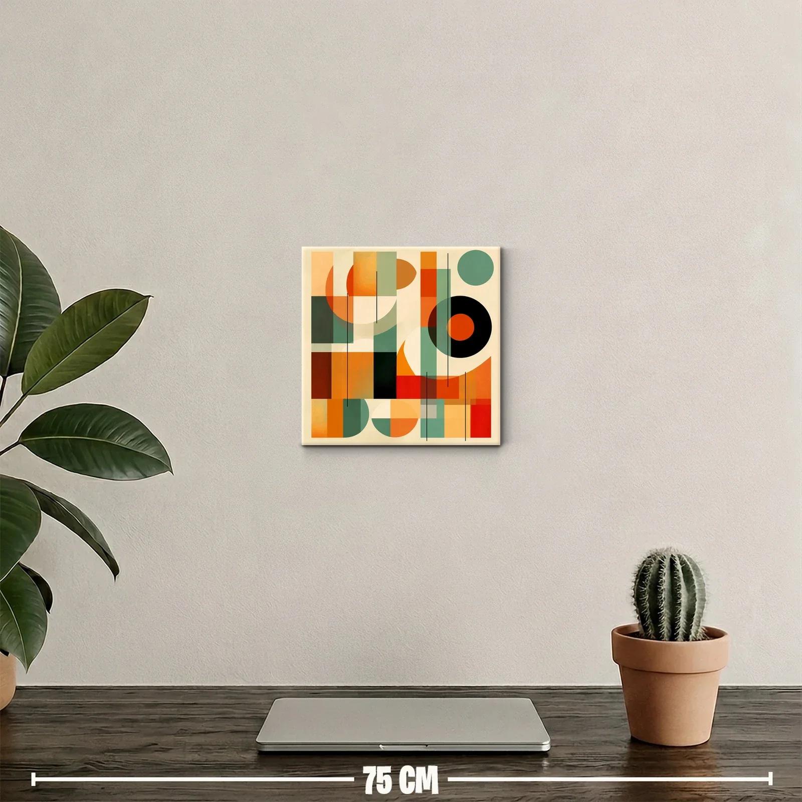 Composición geométrica con tonos cálidos y verdes — miniatura 2
