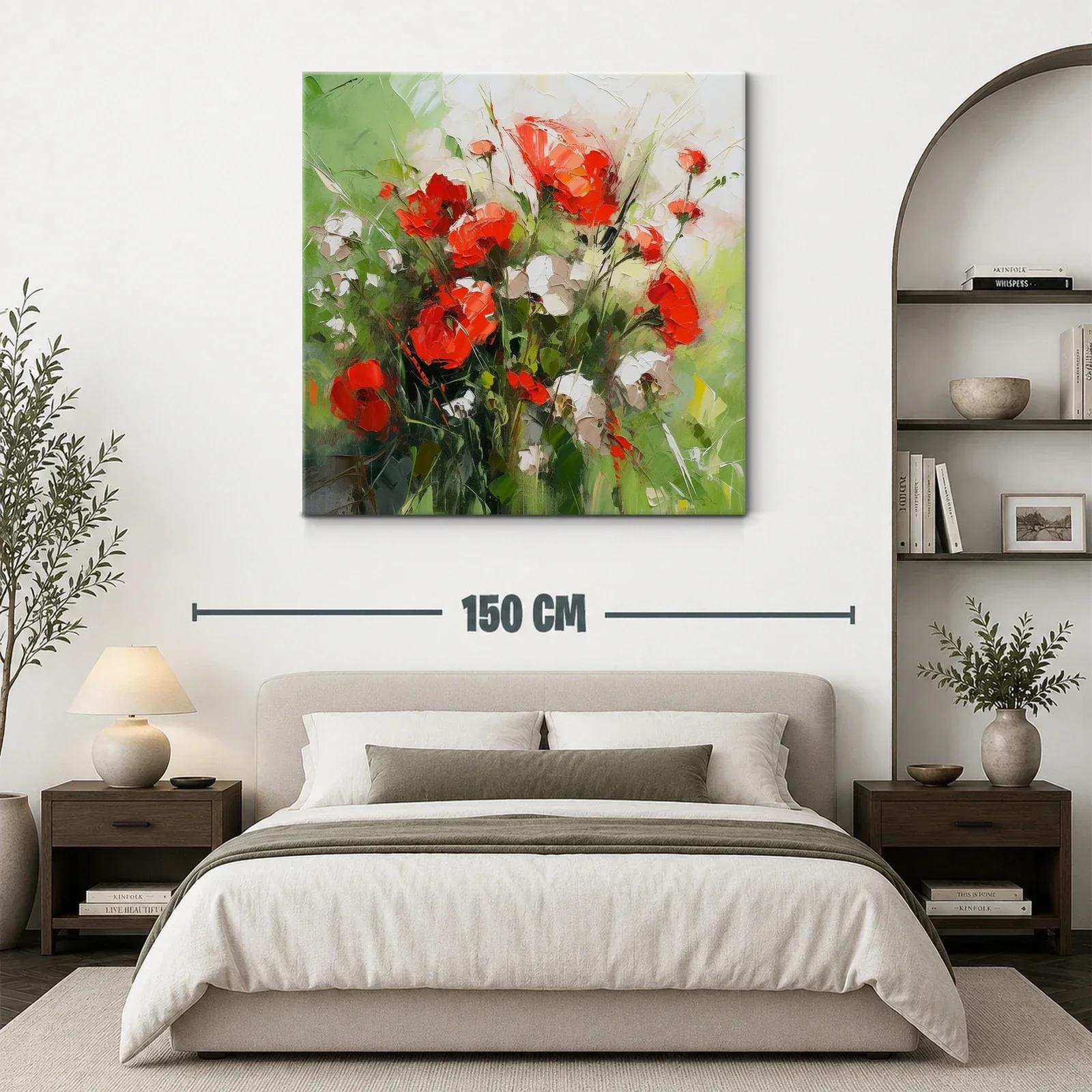 Cuadro floral vibrante con amapolas y naturaleza fresca — miniatura 3