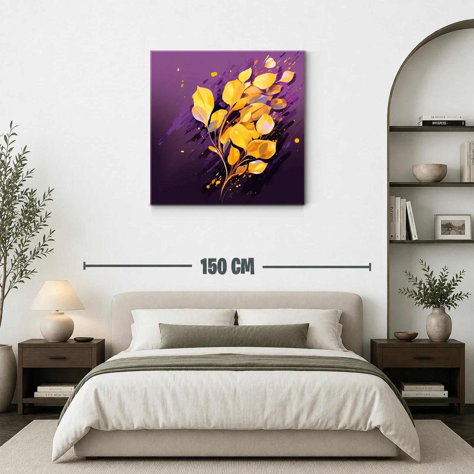Ramo dorado sobre fondo púrpura elegante y vibrante — miniatura 3