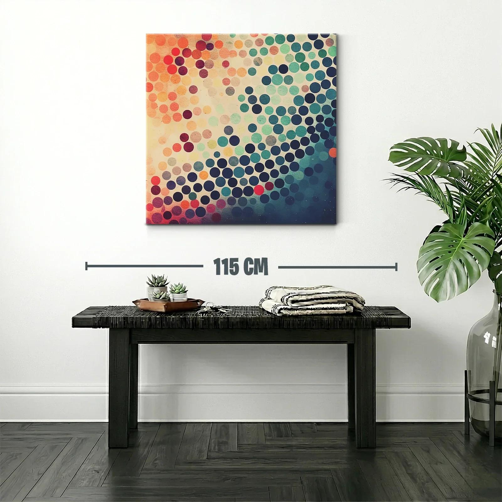 Composición abstracta de círculos en tonos cálidos y fríos — miniatura 2