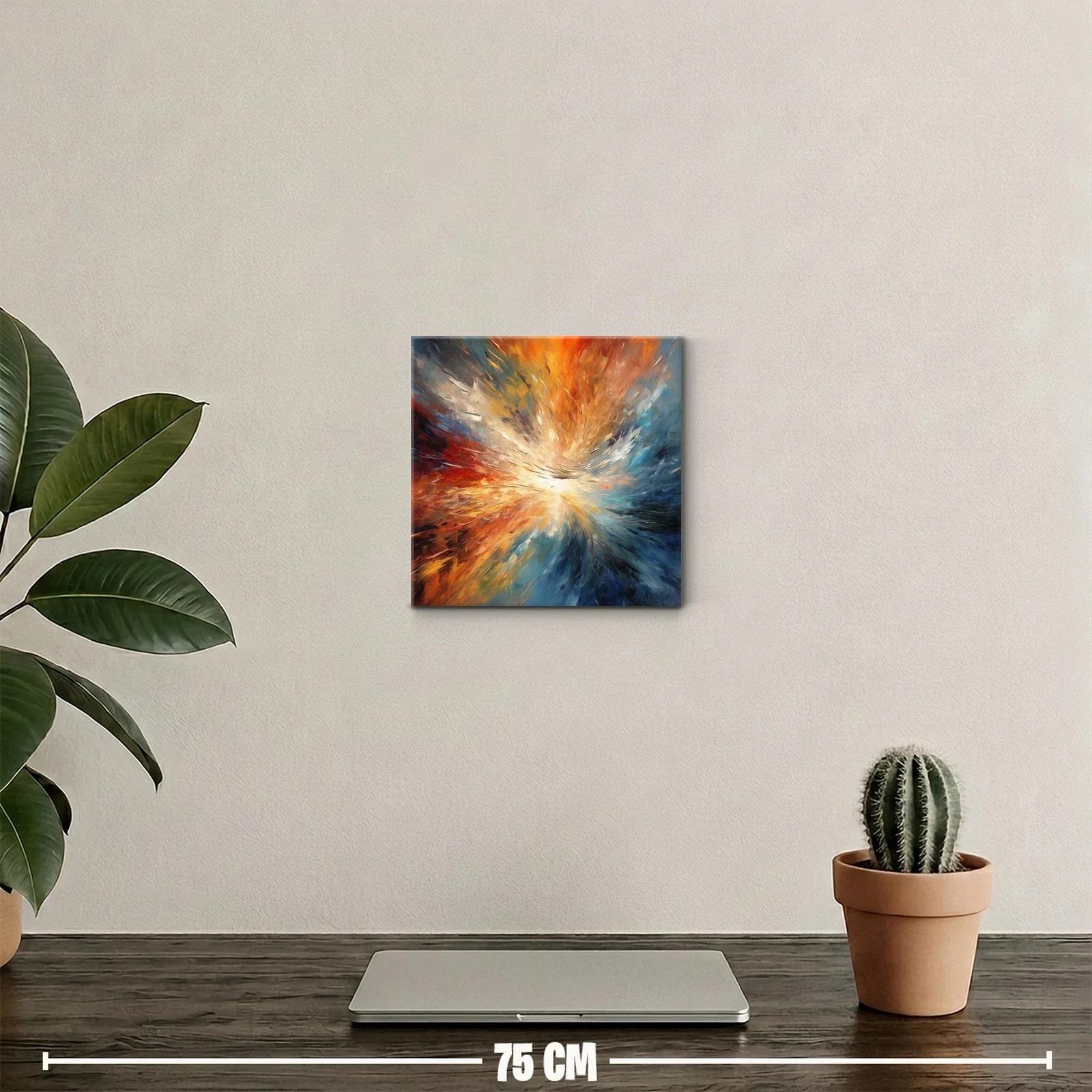 Cuadro abstracto en explosión de luz y color cálido — miniatura 2