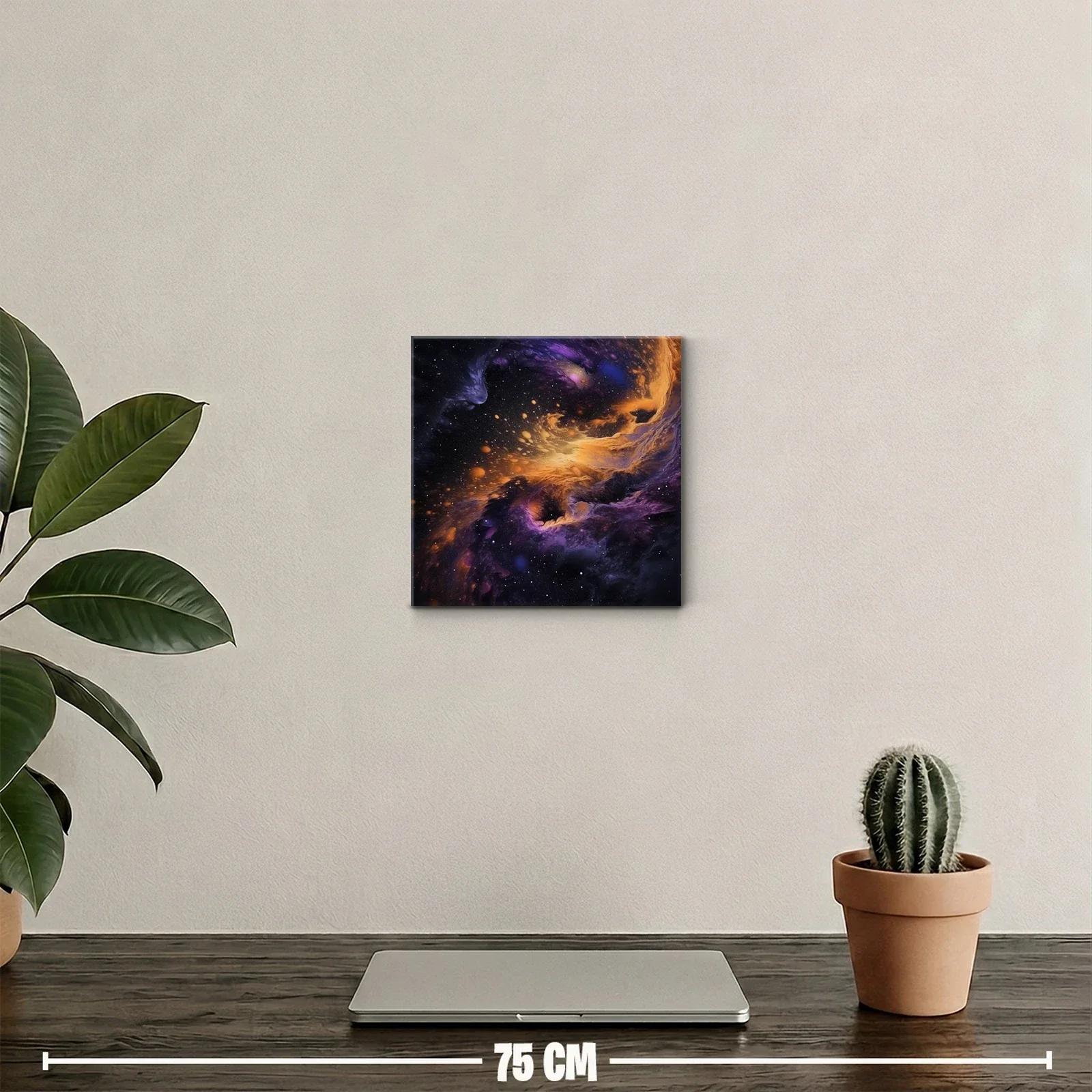Explosión de galaxias con tonos violetas y dorados — miniatura 2