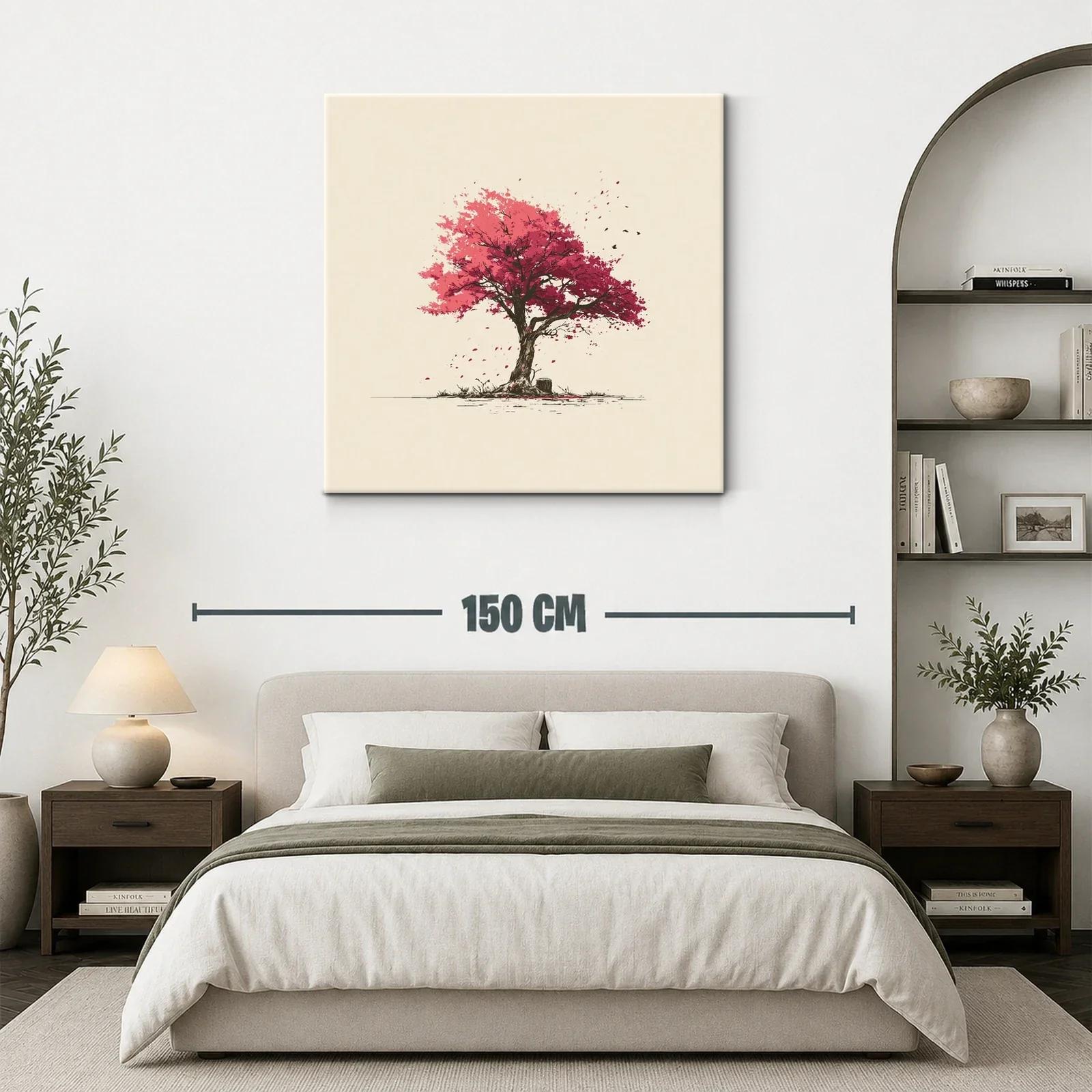 Árbol en tonos rojos con hojas desprendiéndose — miniatura 3