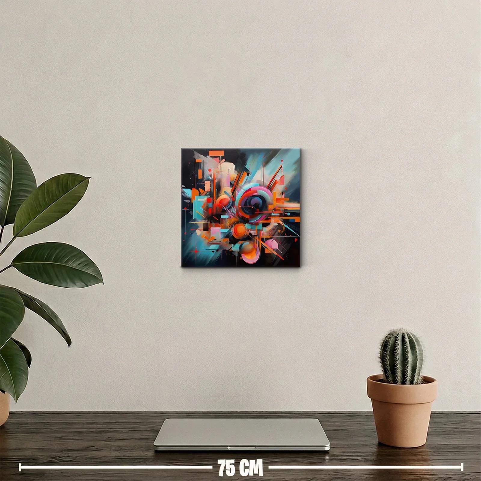 Cuadro abstracto moderno con formas y colores vibrantes — miniatura 2