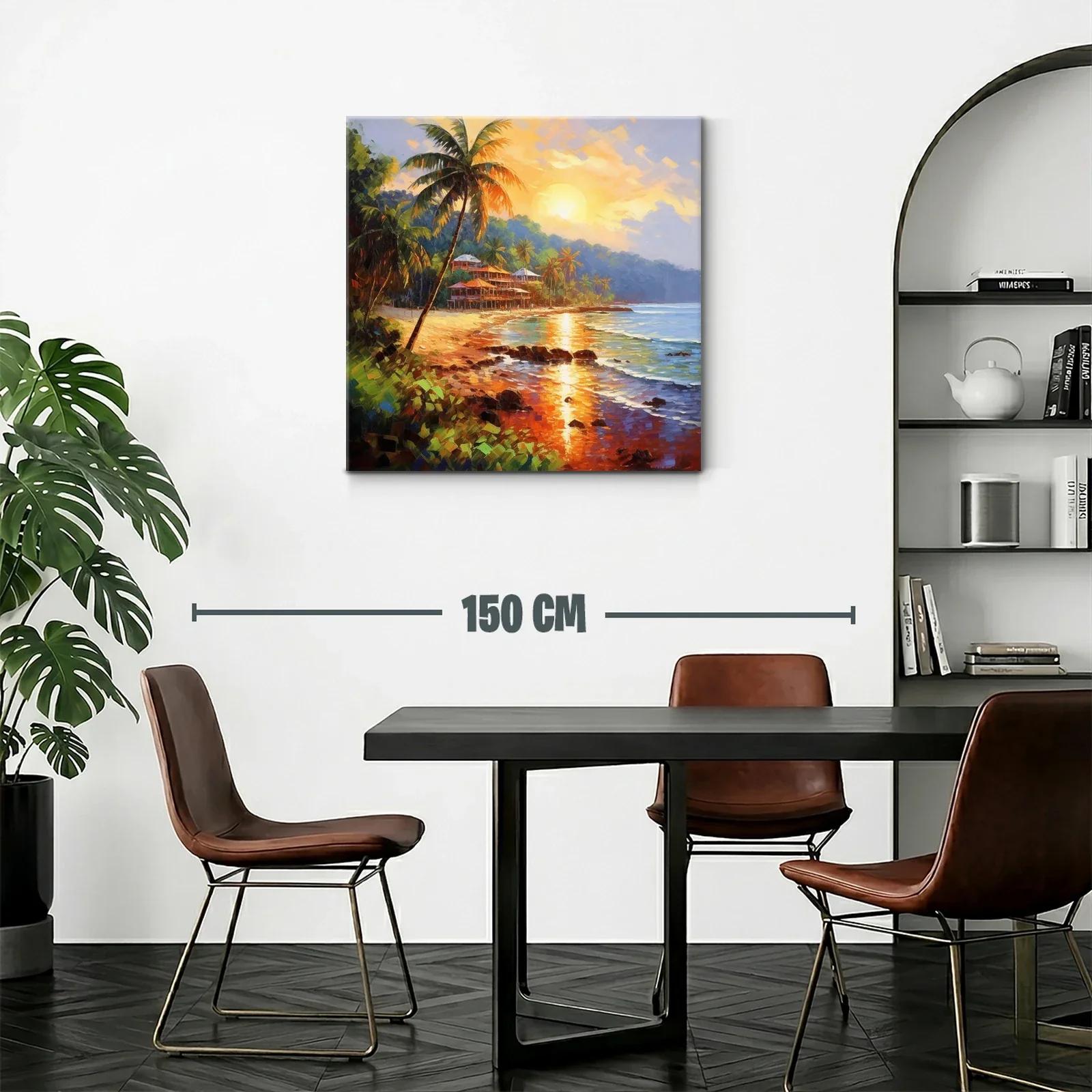 Atardecer tropical con palmeras y playa serena — miniatura 2