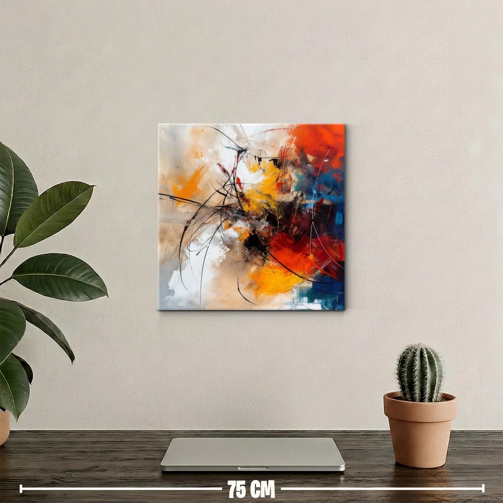 Cuadro abstracto con energía y contrastes vibrantes — miniatura 2