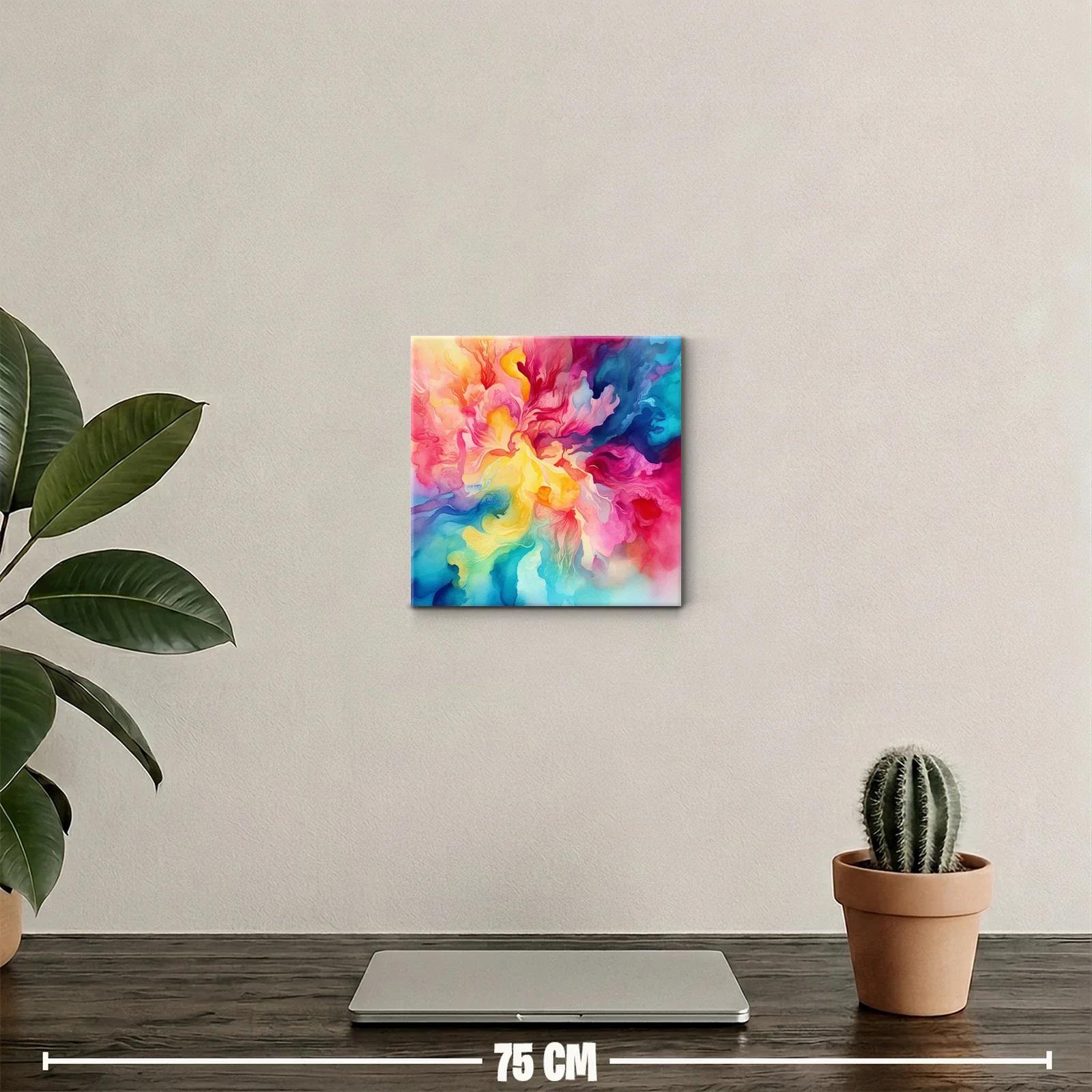 Cuadro abstracto con explosión vibrante de colores vivos — miniatura 2