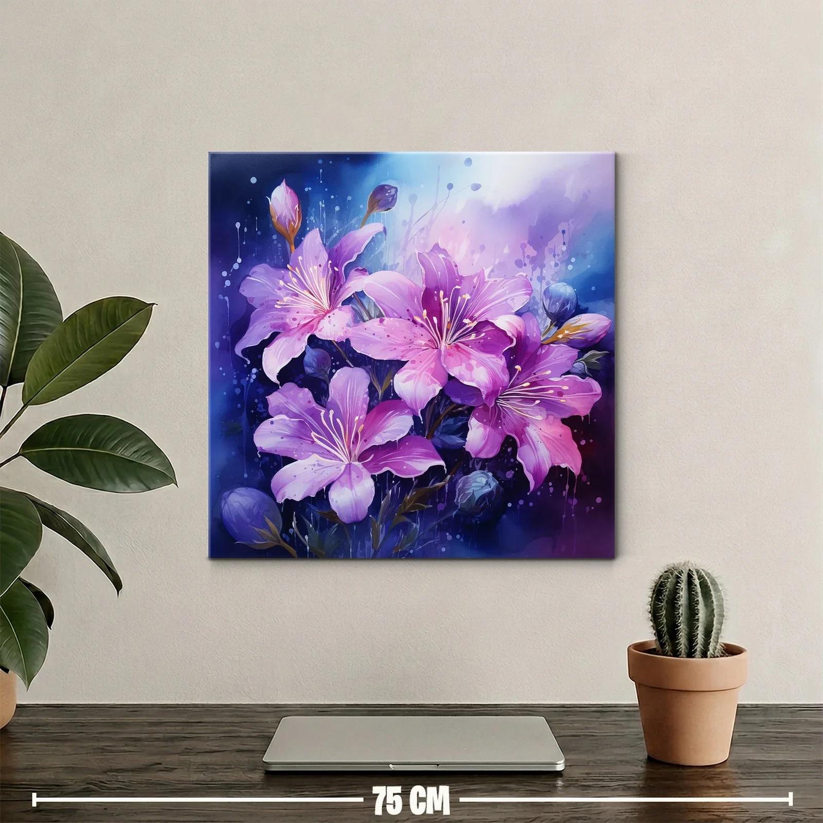 Cuadro con diseño floral en tonos violetas y lilas delicados — miniatura 2