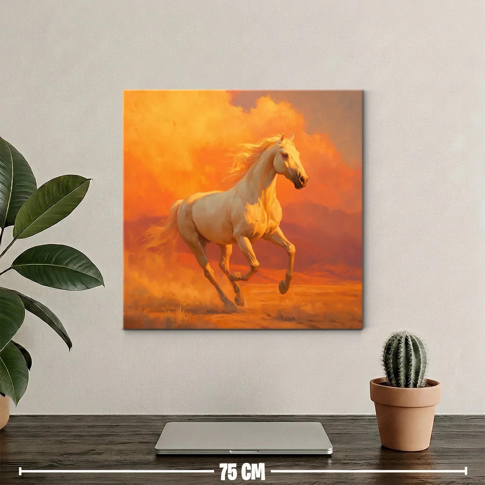 Cuadro caballo galopante en tonalidades vibrantes — miniatura 2