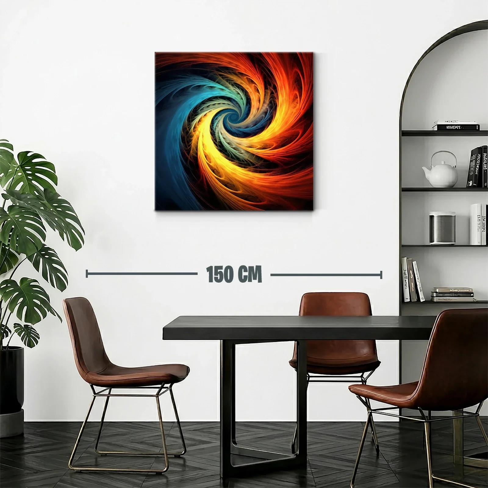 Cuadro abstracto espiral en cálidos tonos fusionados — miniatura 2