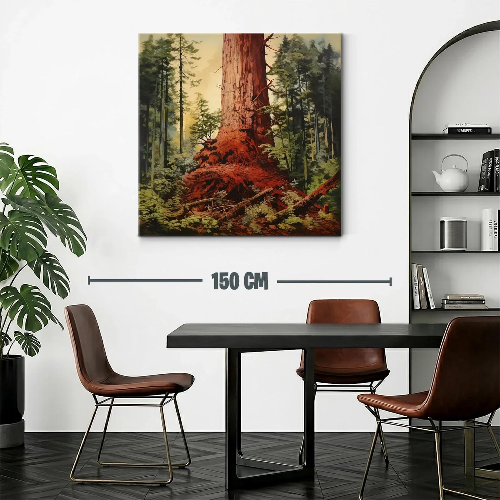 Majestuoso Tronco en Bosque Verde y Tonos Cálidos — miniatura 2