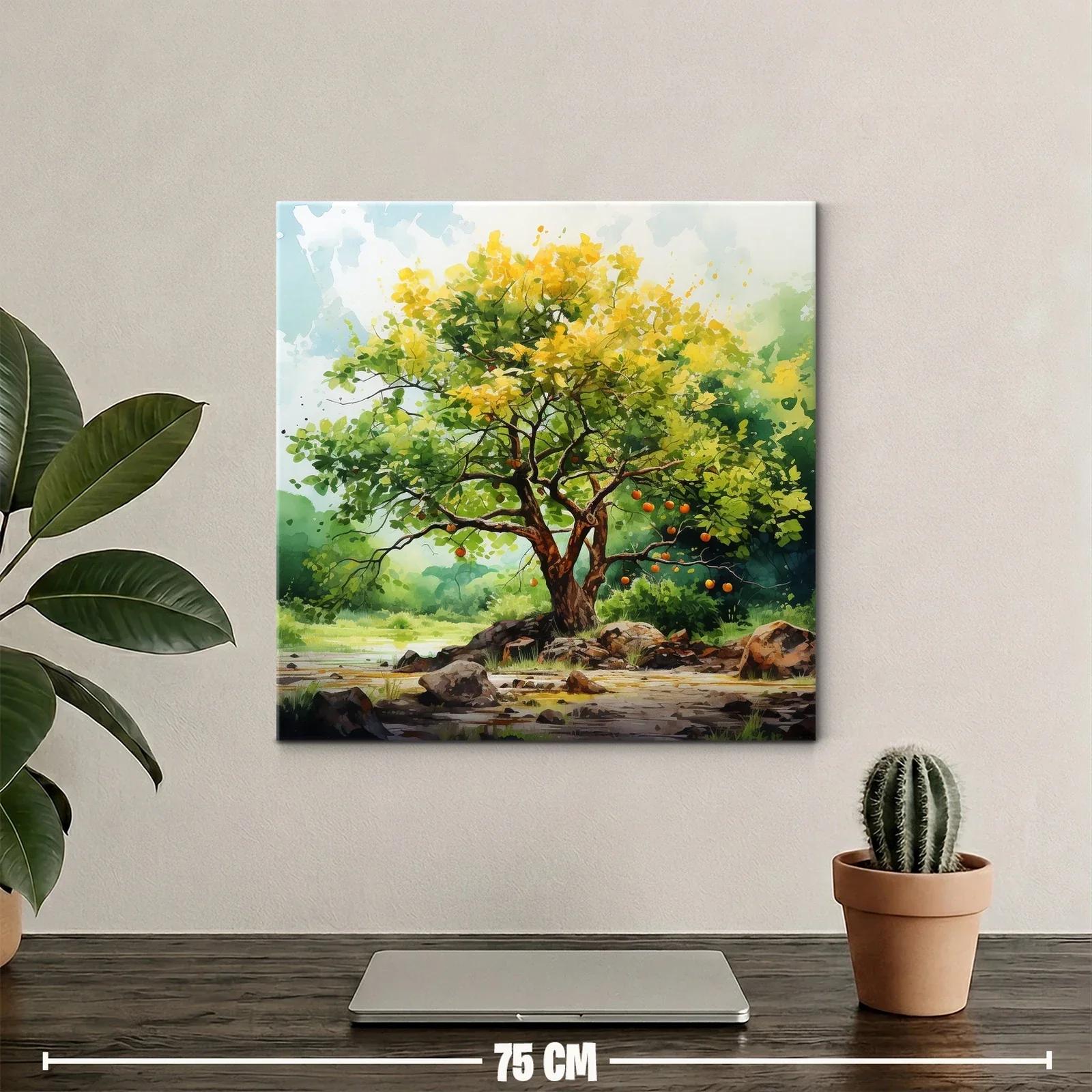 Árbol frutal lleno de vida en paisaje natural sereno — miniatura 2