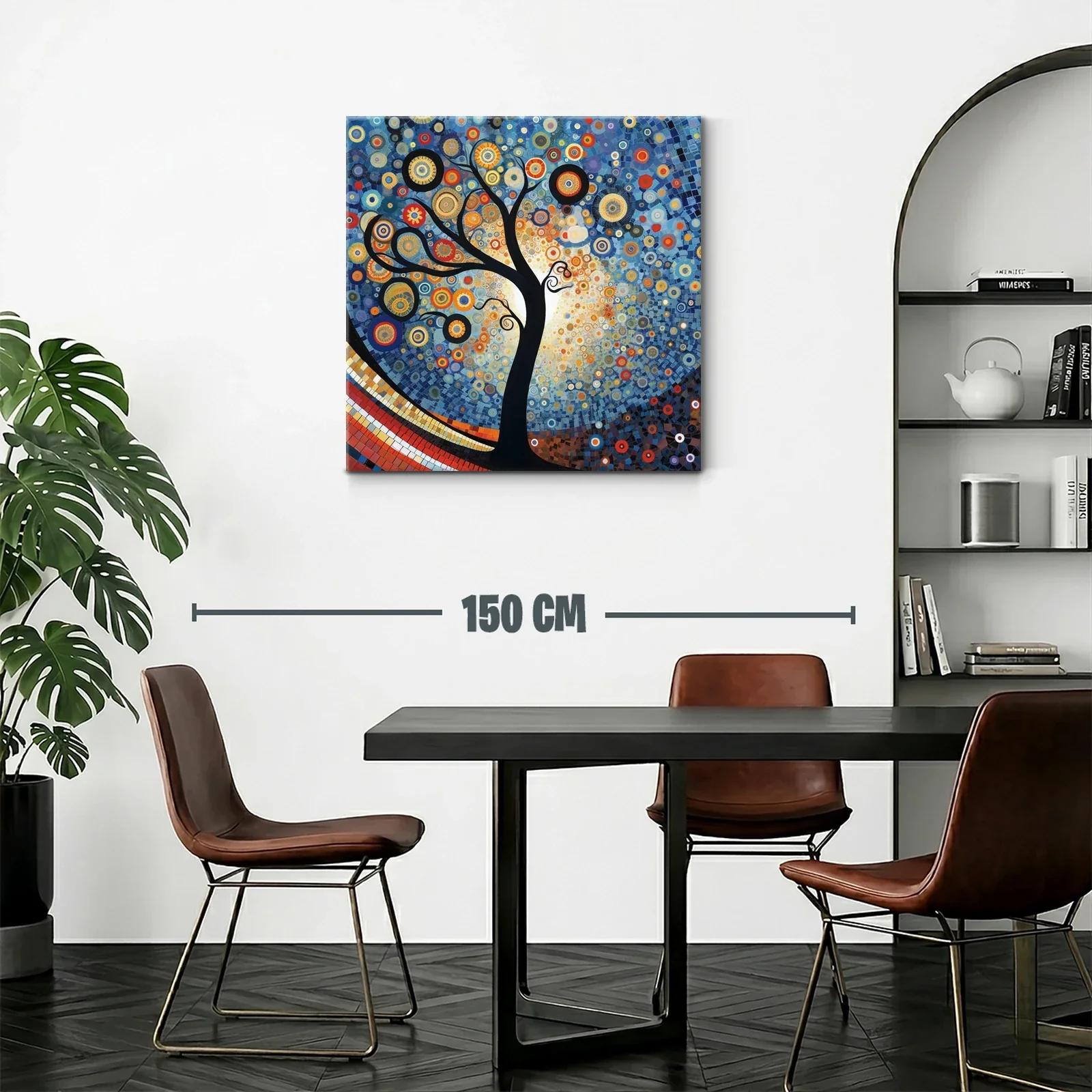 Árbol estilizado con círculos vibrantes y fondo azul — miniatura 2