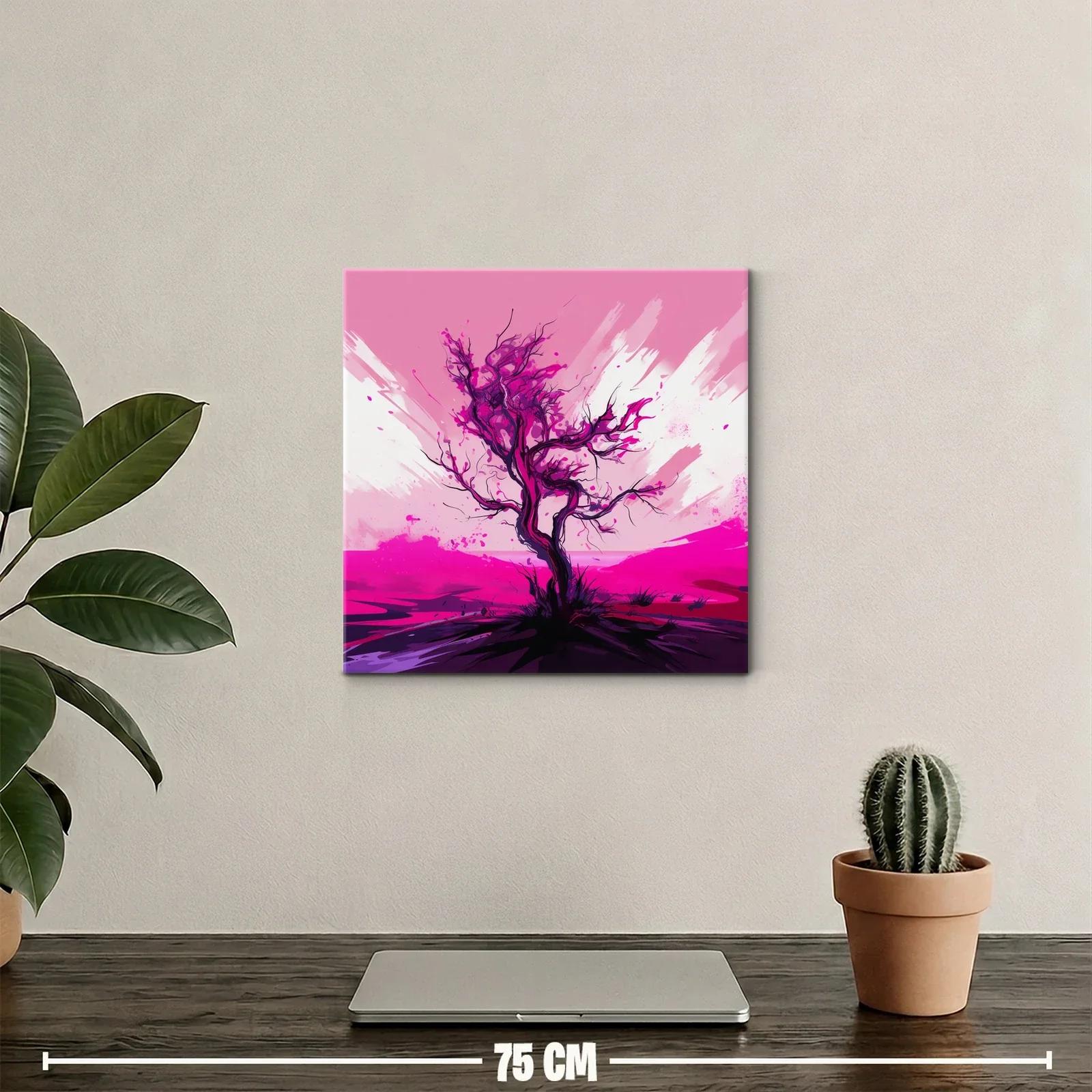 Árbol vibrante en tonos fucsias y rosas intensos — miniatura 2