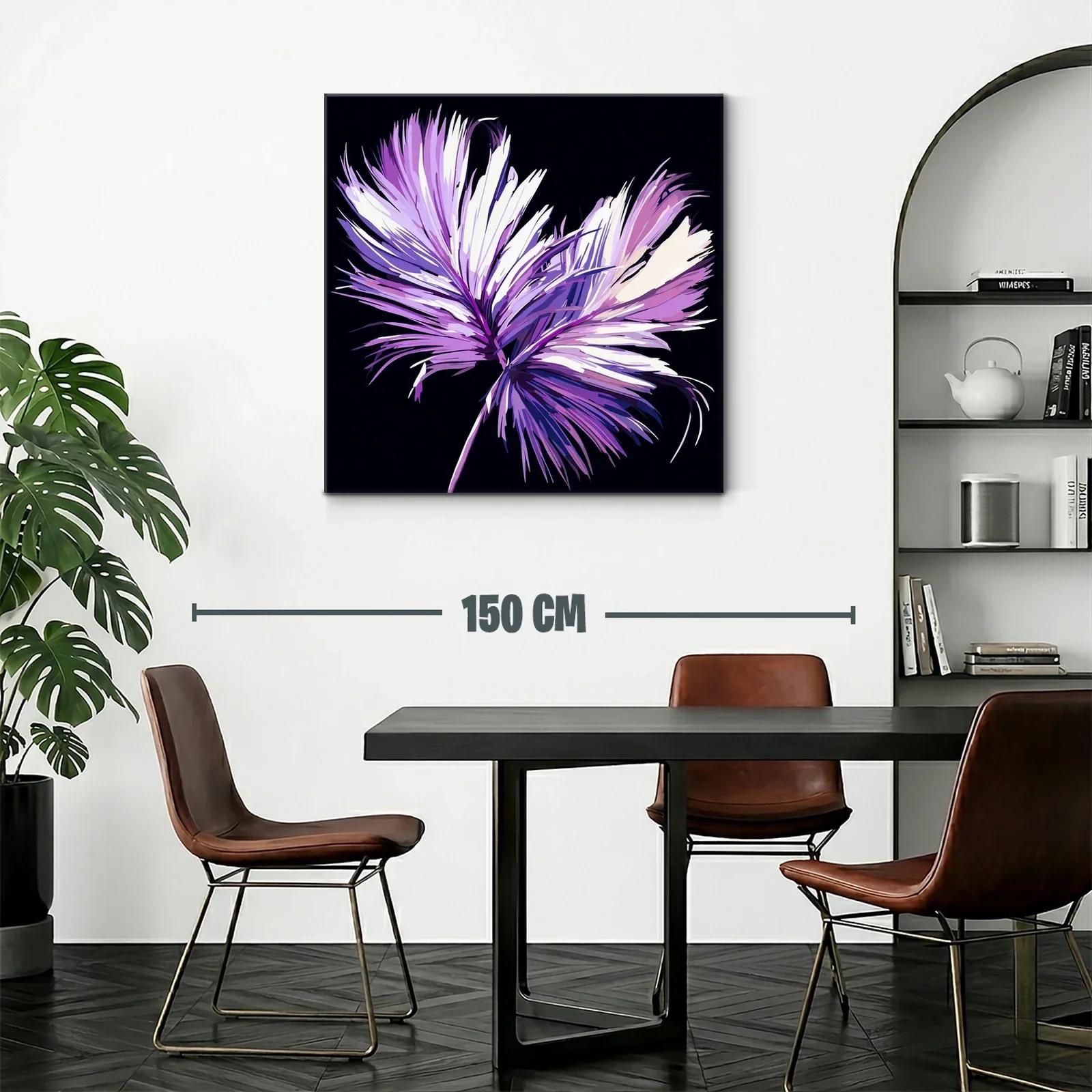 Flor abstracta en tonos lilas y violetas sobre fondo oscuro — miniatura 2
