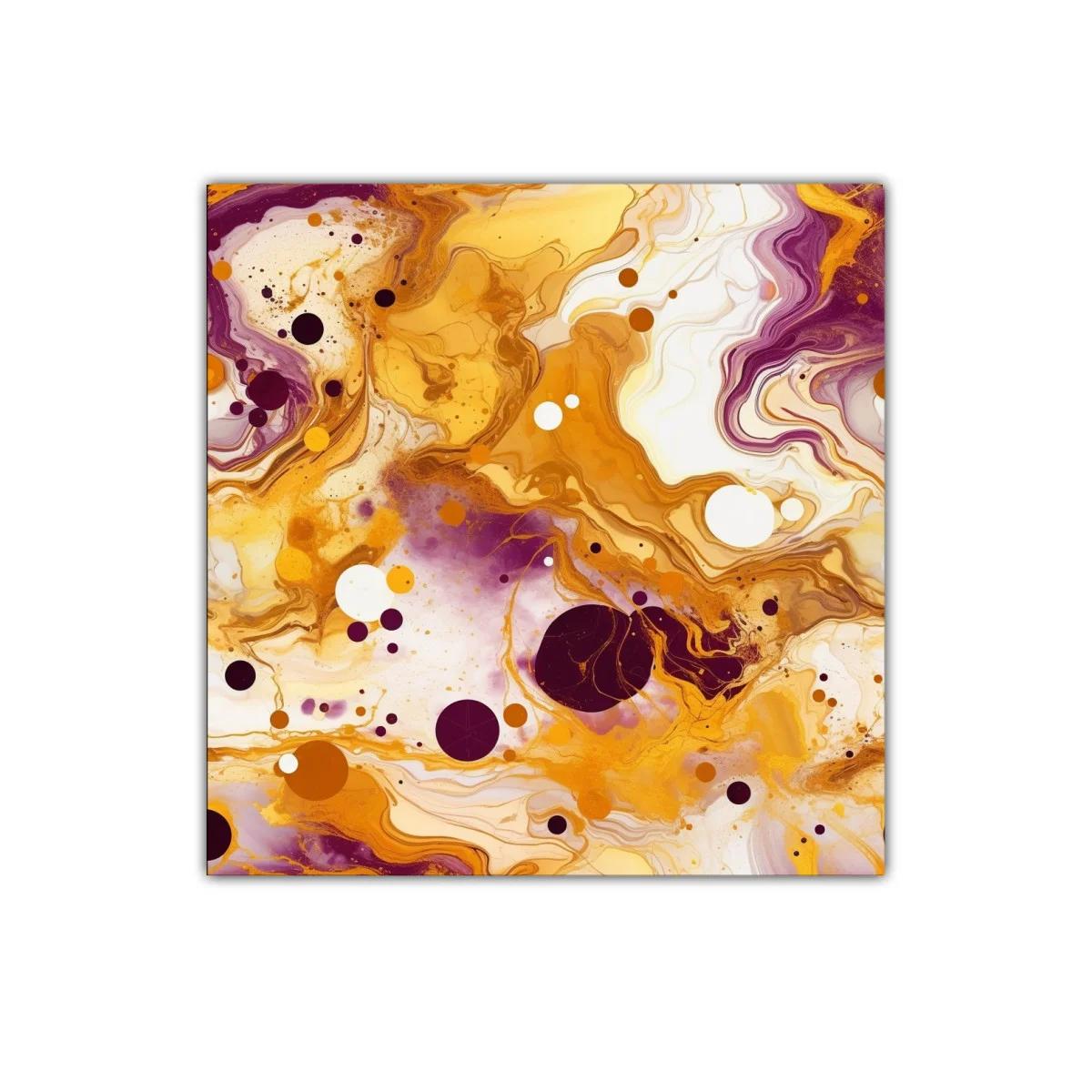 Cuadro decorativo con diseño abstracto en tonos cálidos y morados — miniatura 1