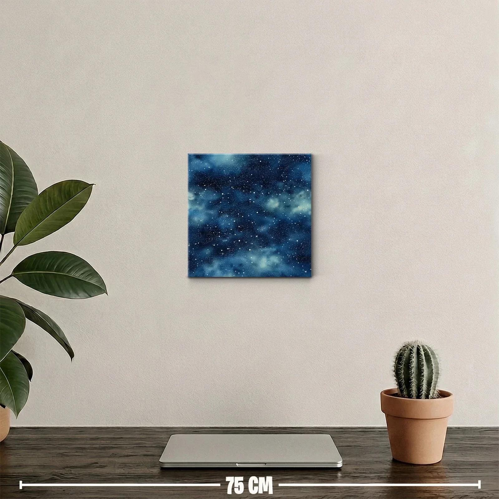 Cuadro abstracto con cielo estrellado en tonos azules — miniatura 2