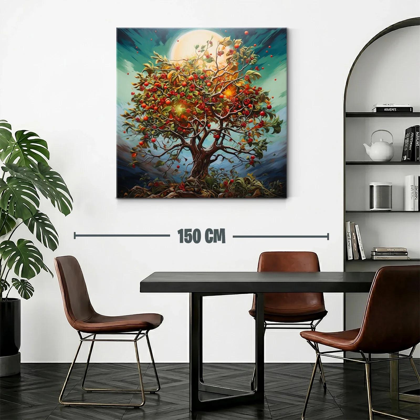 Árbol exuberante con frutos rojos y luz radiante — miniatura 2