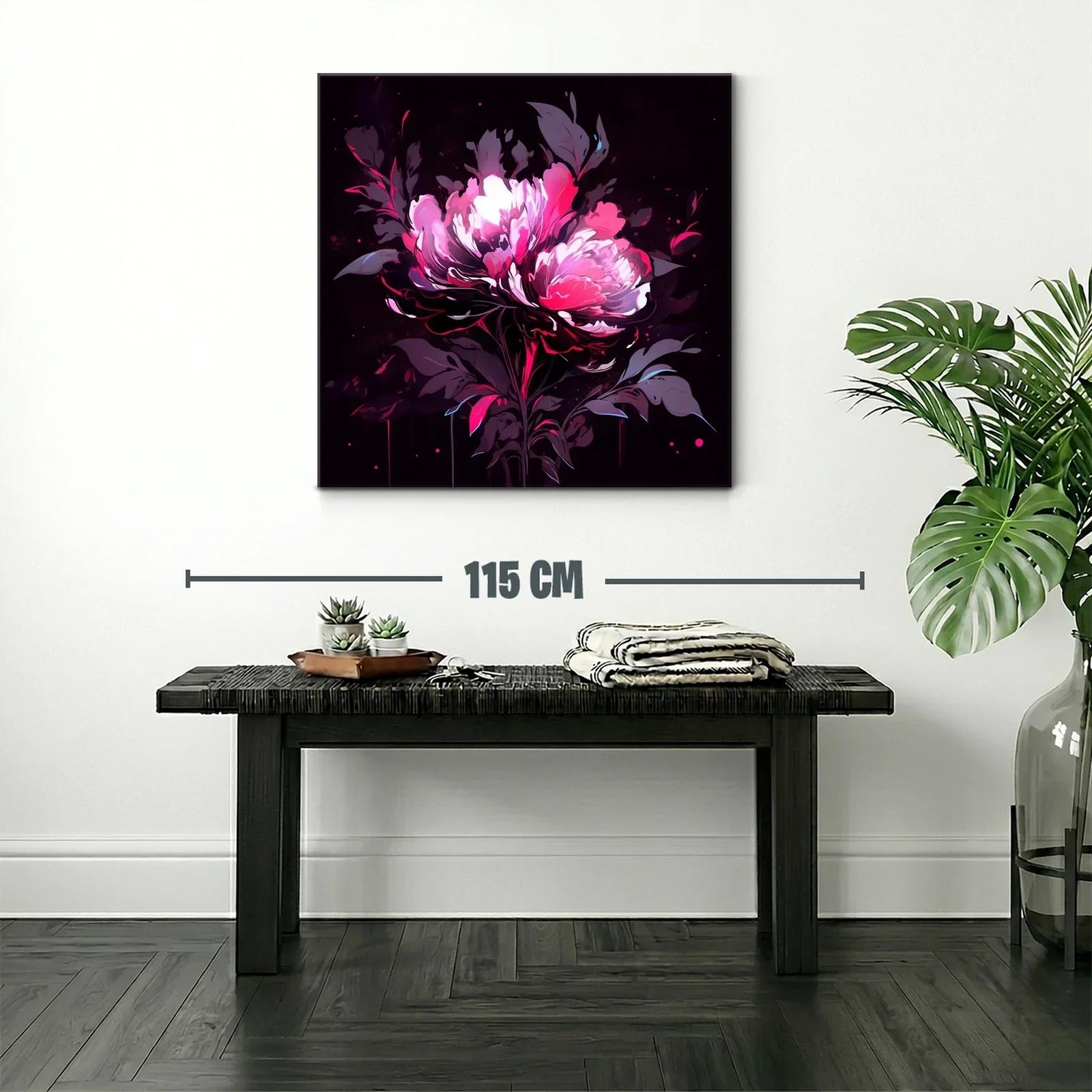 Flor vibrante en tonos rosa y púrpura sobre fondo oscuro — miniatura 2