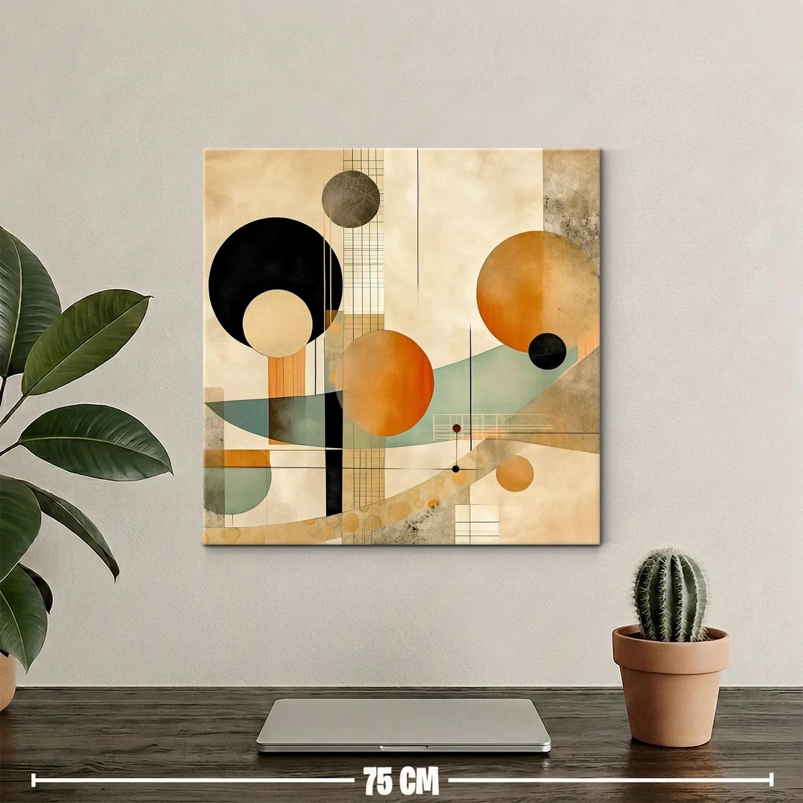 Arte abstracto con formas circulares en tonos cálidos y neutros — miniatura 2