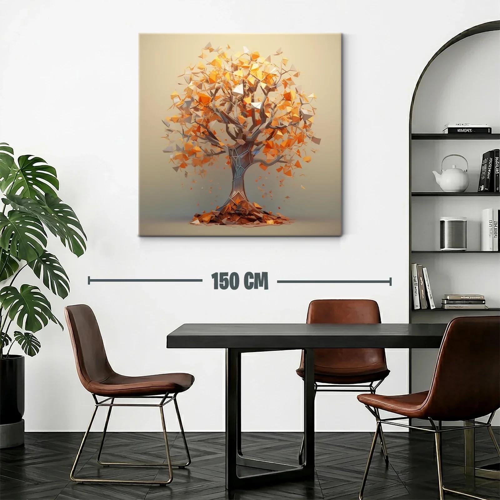 Árbol abstracto en tonos cálidos y dorados — miniatura 2