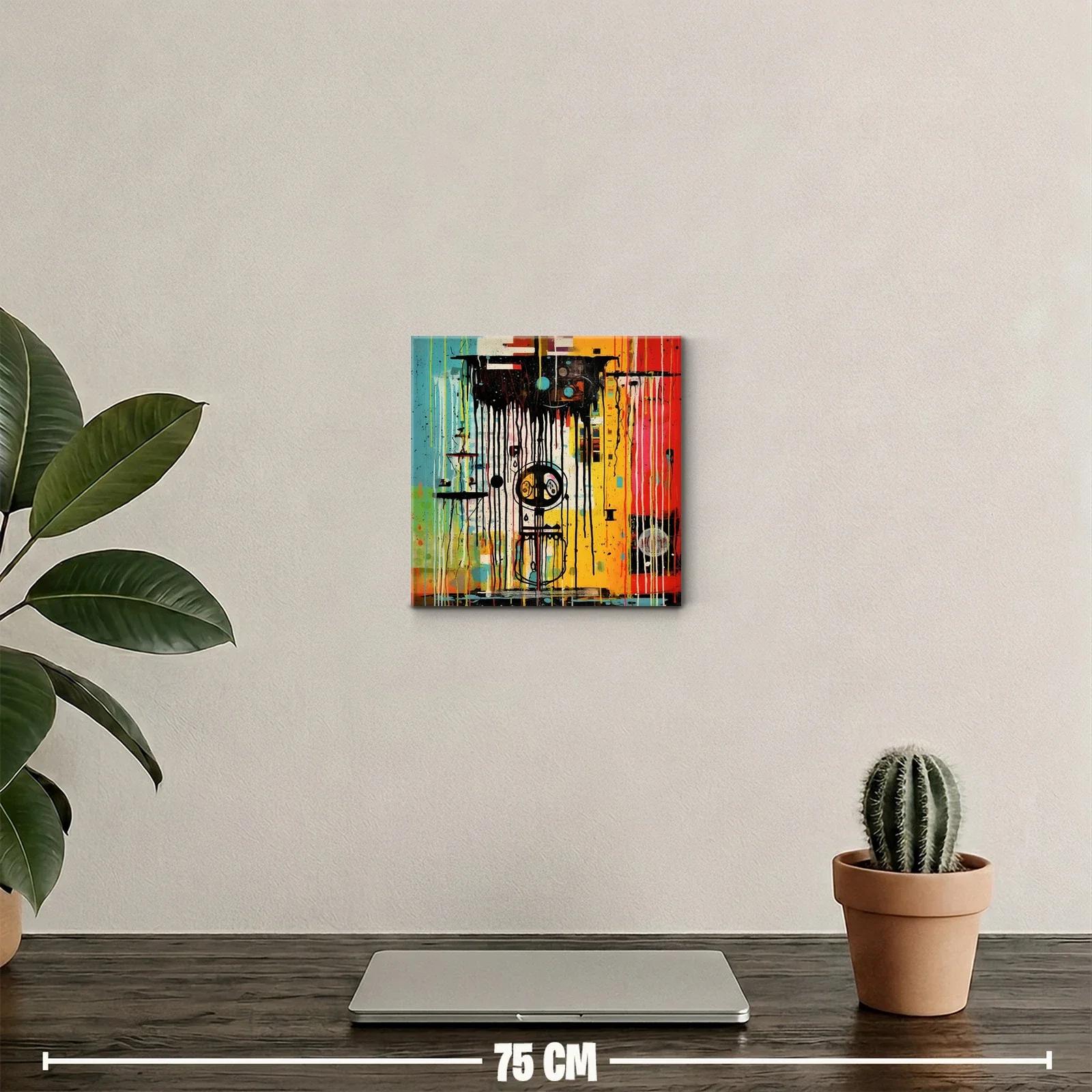 Cuadro abstracto con vibrantes tonos y formas dinámicas — miniatura 2
