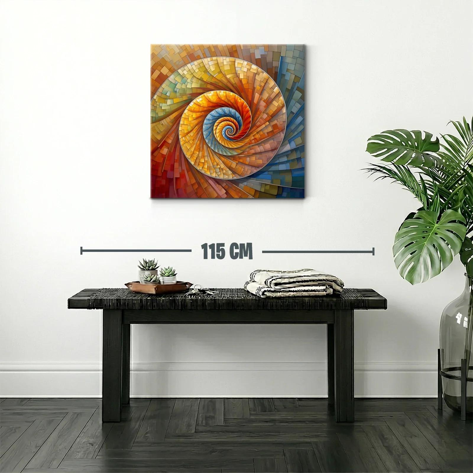 Espiral abstracta en cálidos tonos terrosos y azules suaves — miniatura 2
