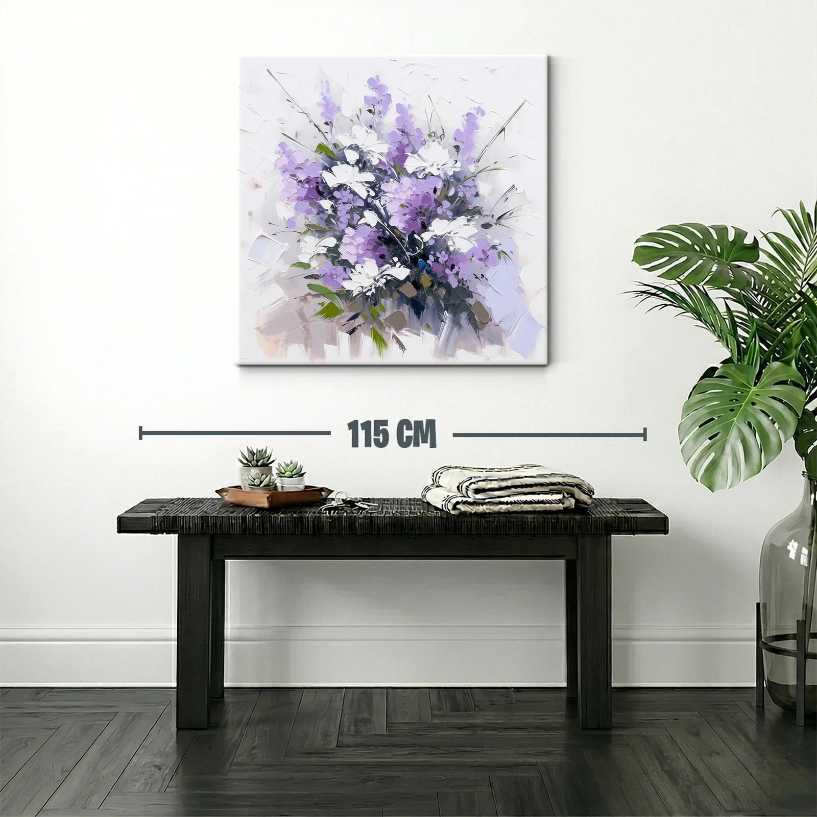 Ramo de flores en tonos lilas y blancos vibrantes — miniatura 2