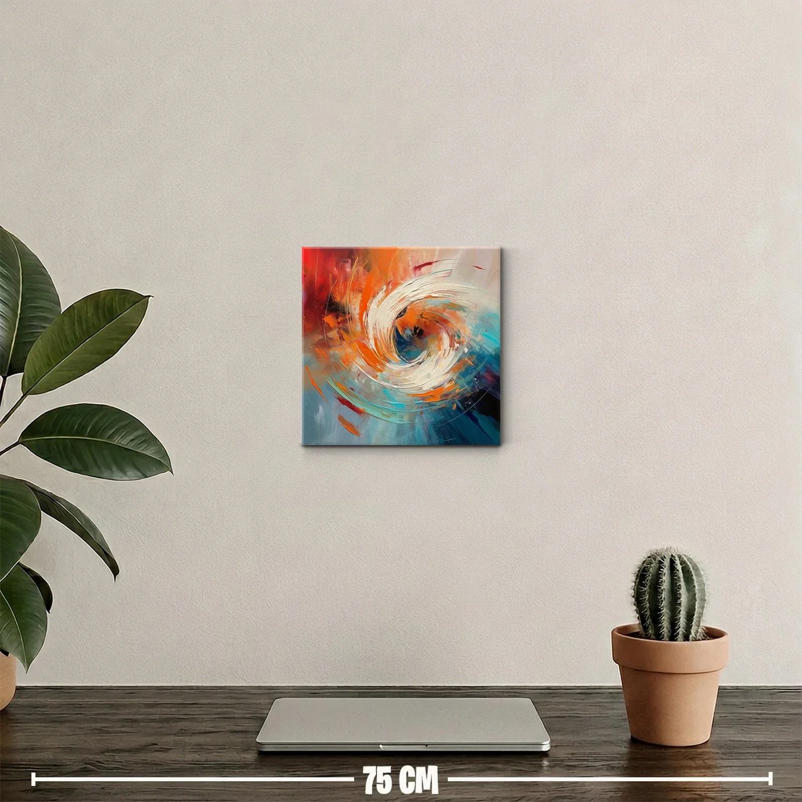 Cuadro abstracto con remolino de colores vibrantes — miniatura 2