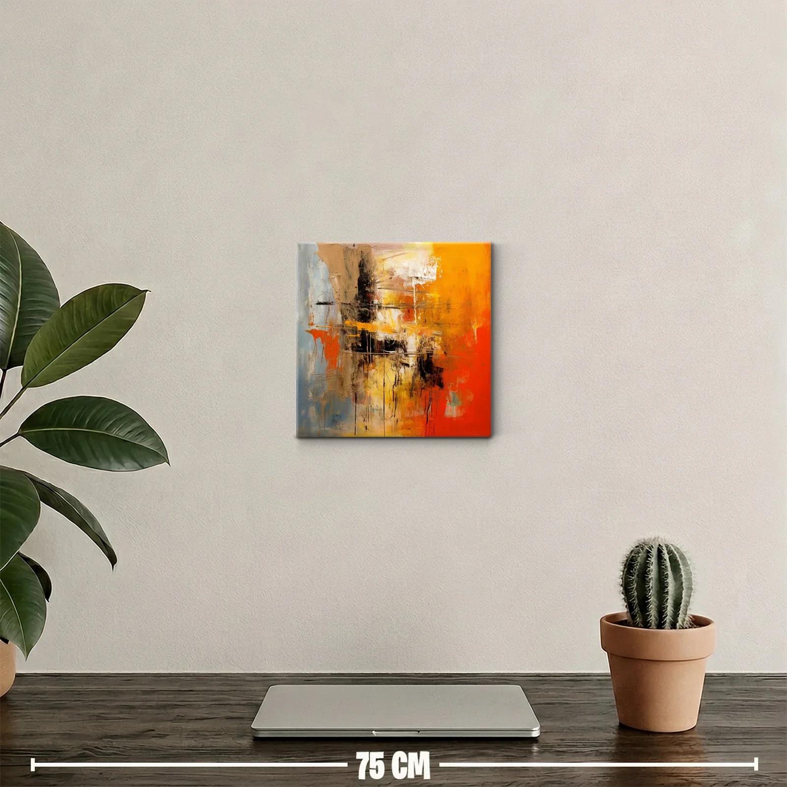 Cuadro decorativo composición abstracta en tonos cálidos — miniatura 2