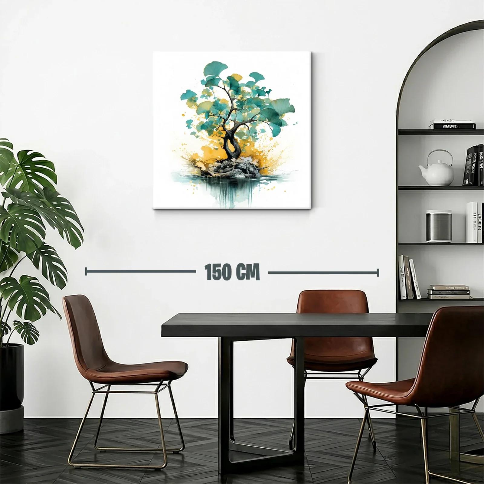 Árbol abstracto con hojas en tonos azules y amarillos — miniatura 2