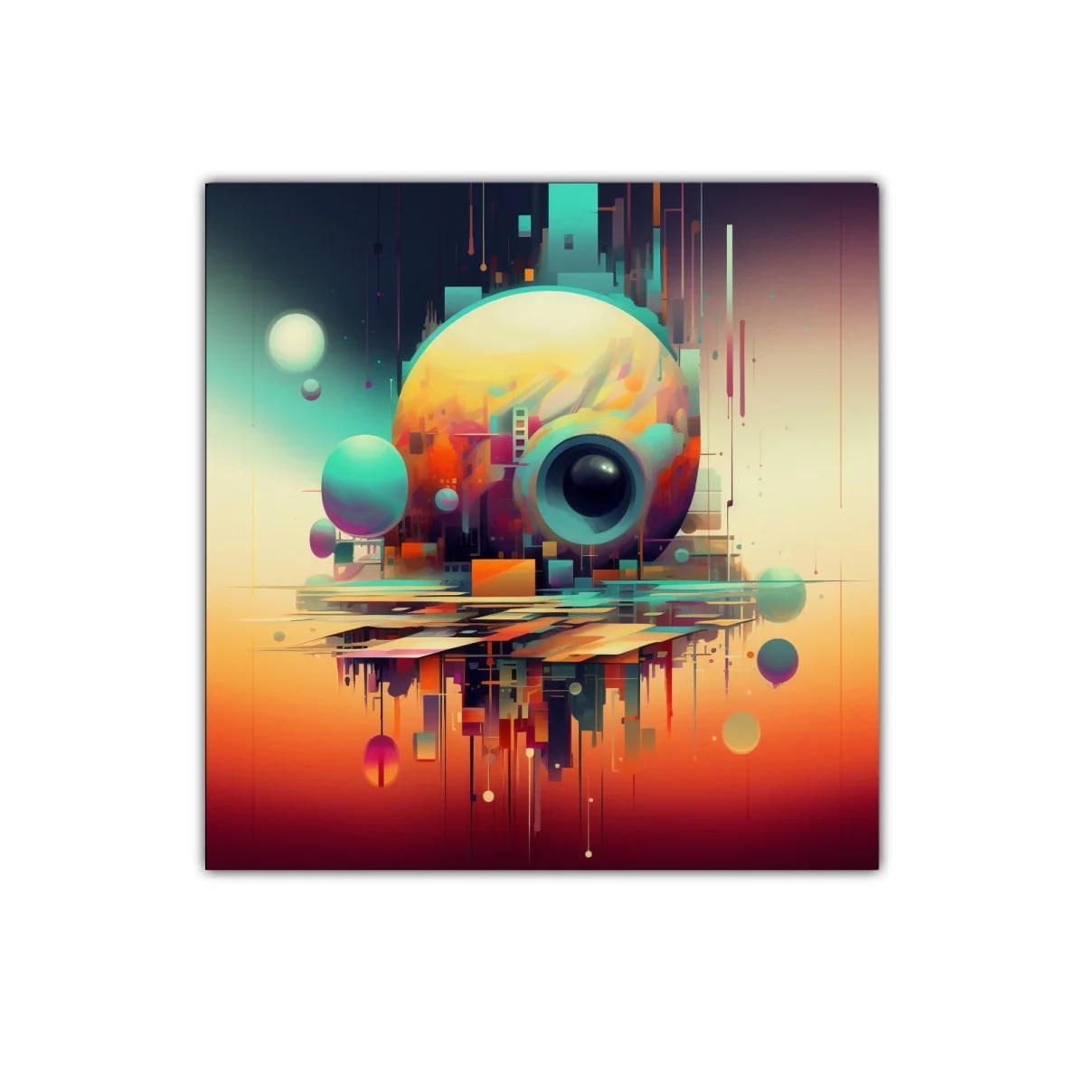 Composición abstracta con esfera y formas geométricas flotantes — miniatura 1