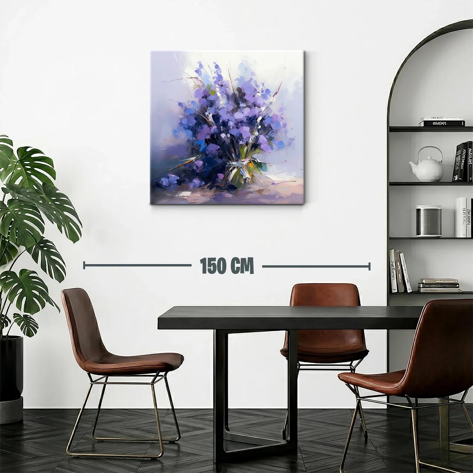Ramito de flores en tonos lilas y azules vibrantes — miniatura 2