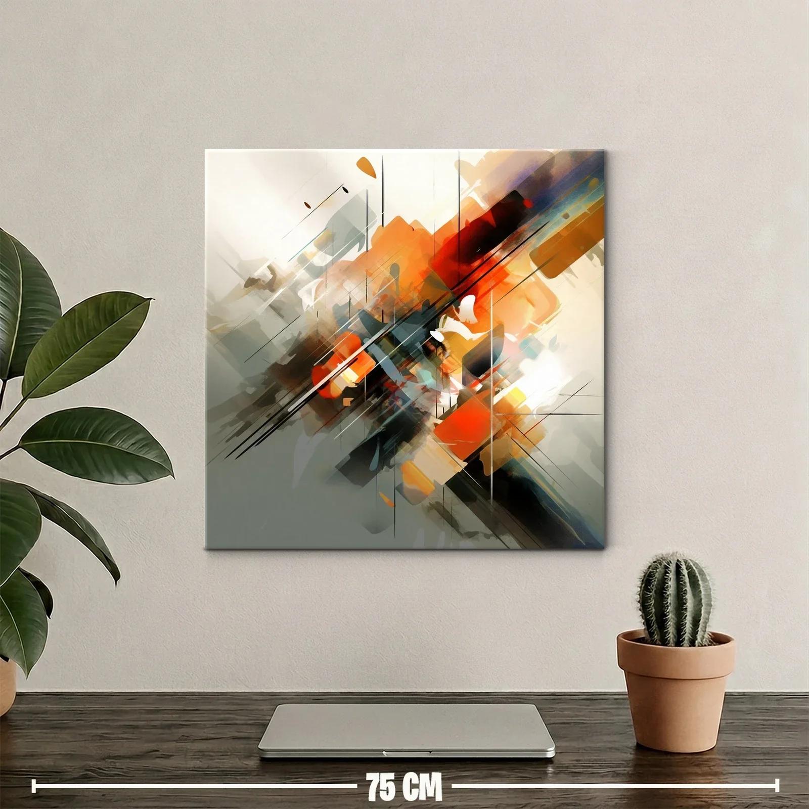 Composición abstracta con dinamismo en tonos cálidos — miniatura 2