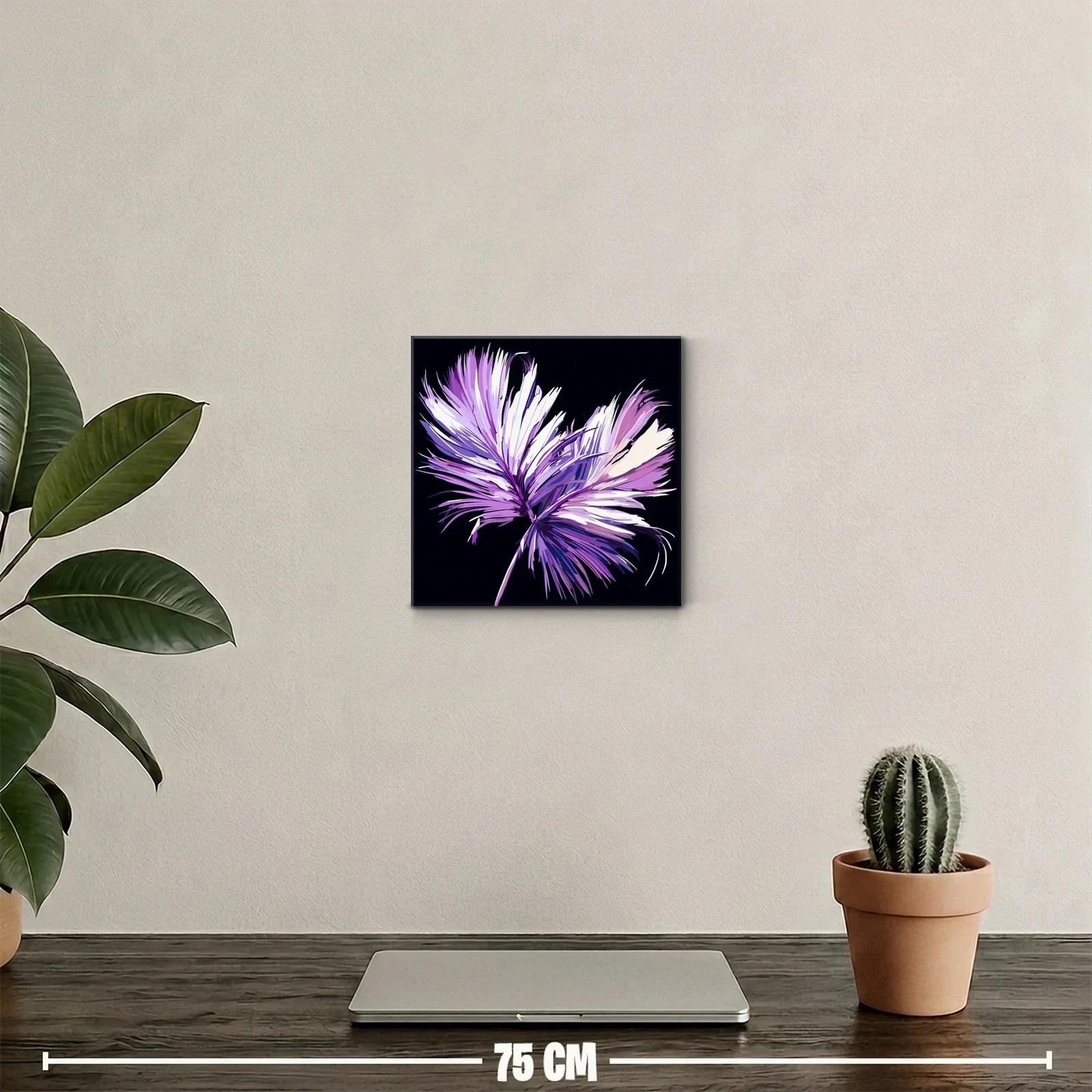 Flor abstracta en tonos lilas y violetas sobre fondo oscuro — miniatura 2