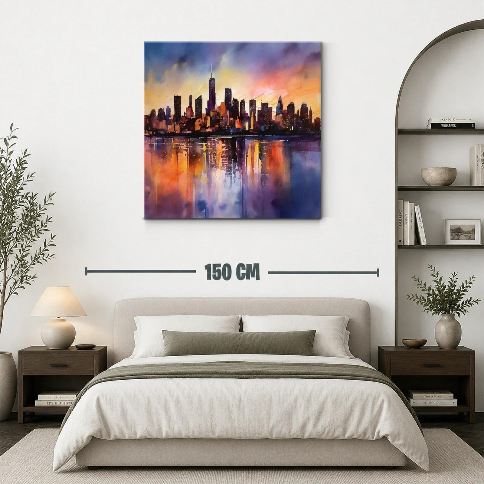 Atardecer urbano con reflejos vibrantes en la ciudad — miniatura 3