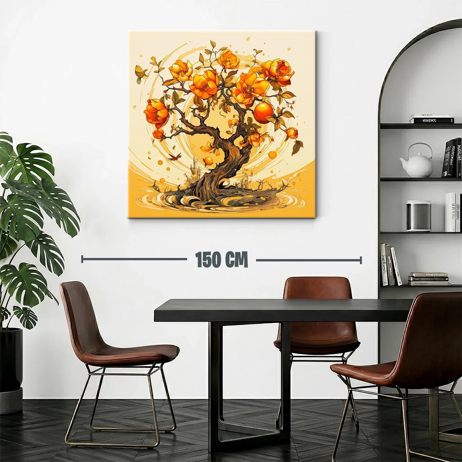 Árbol con flores y frutos en tonos cálidos y vibrantes — miniatura 2
