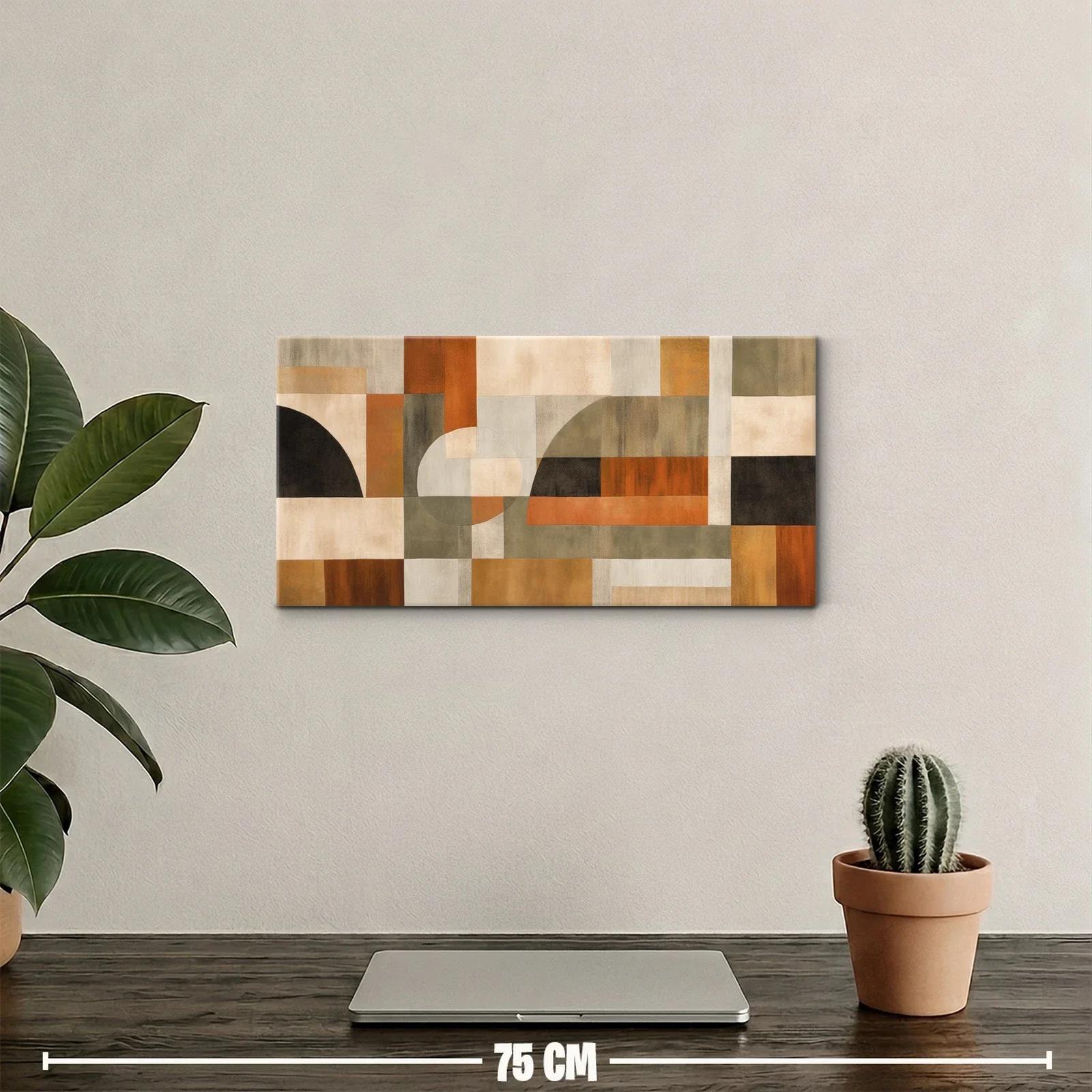 Cuadro abstracción geométrica en rejilla irregular — miniatura 2