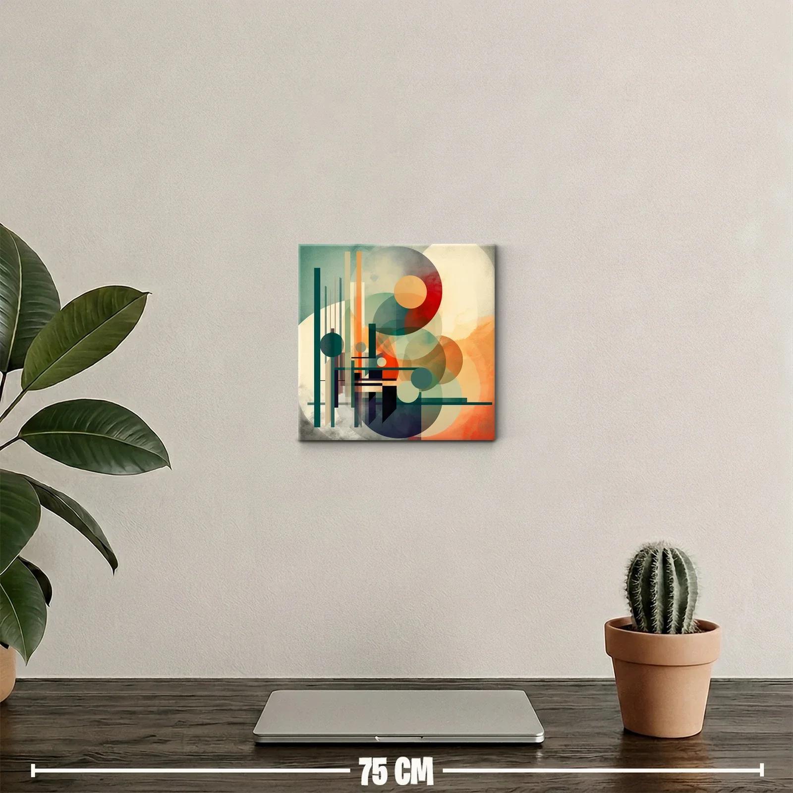 Composición abstracta con formas geométricas y colores cálidos — miniatura 2