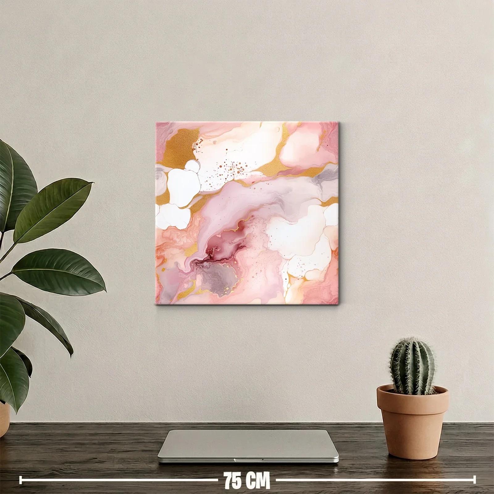 Composición abstracta en tonos rosa y dorado elegante y suave — miniatura 2