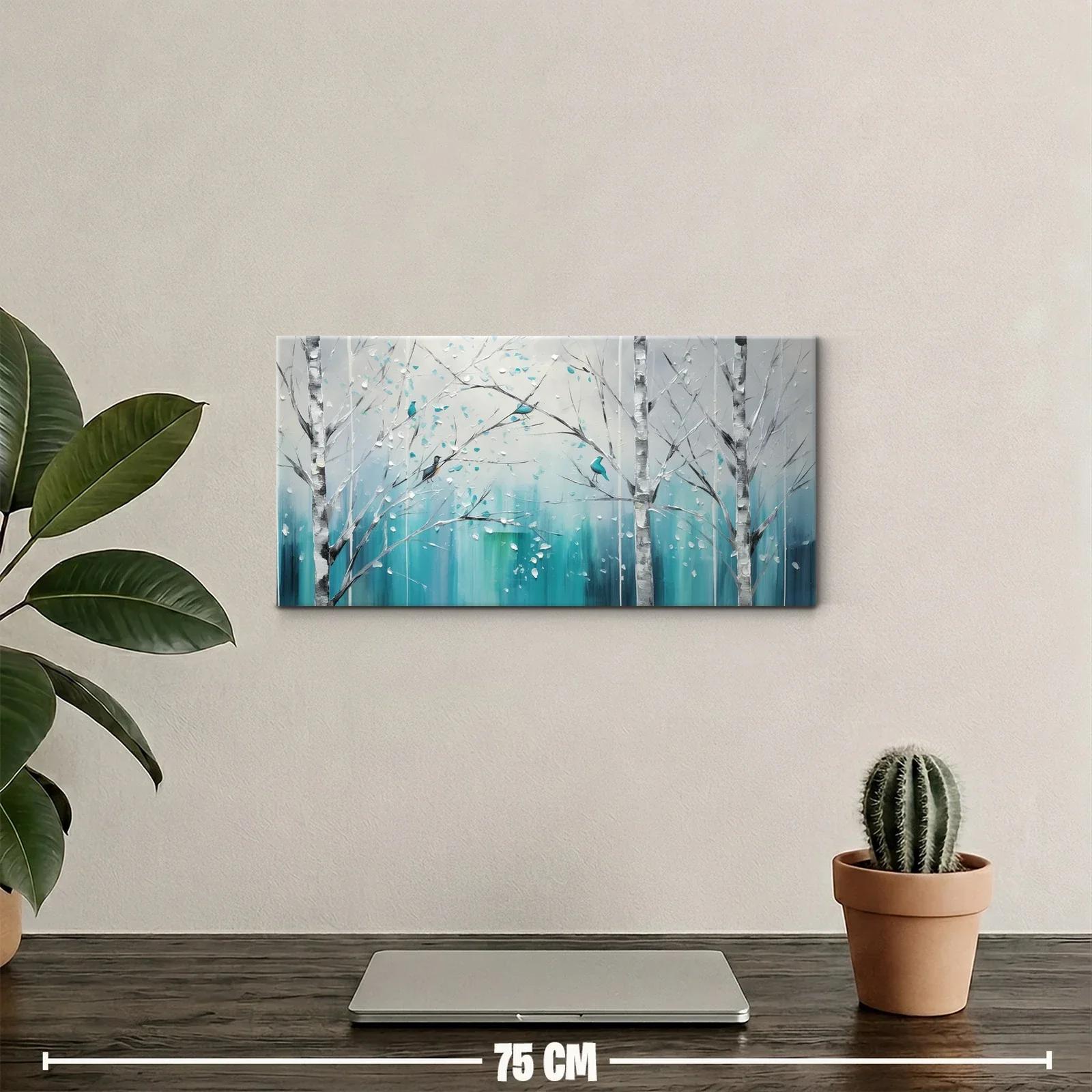 Cuadro bosque de abedules con fondo brumoso — miniatura 2