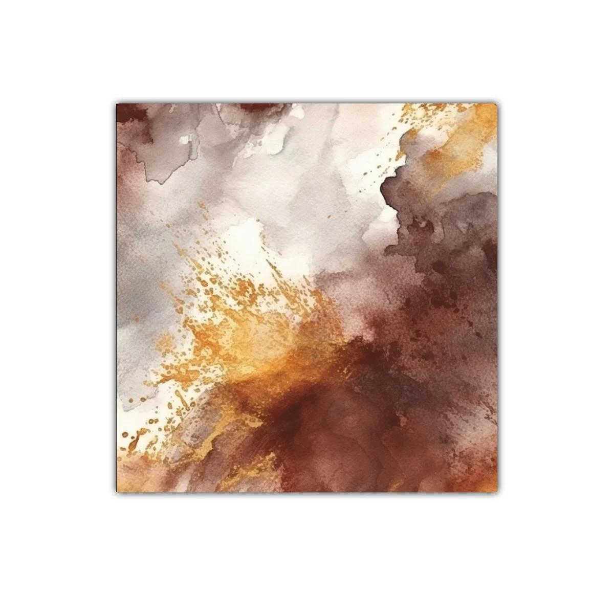 Cuadro abstracto en tonos tierra y dorados cálidos — imagen principal