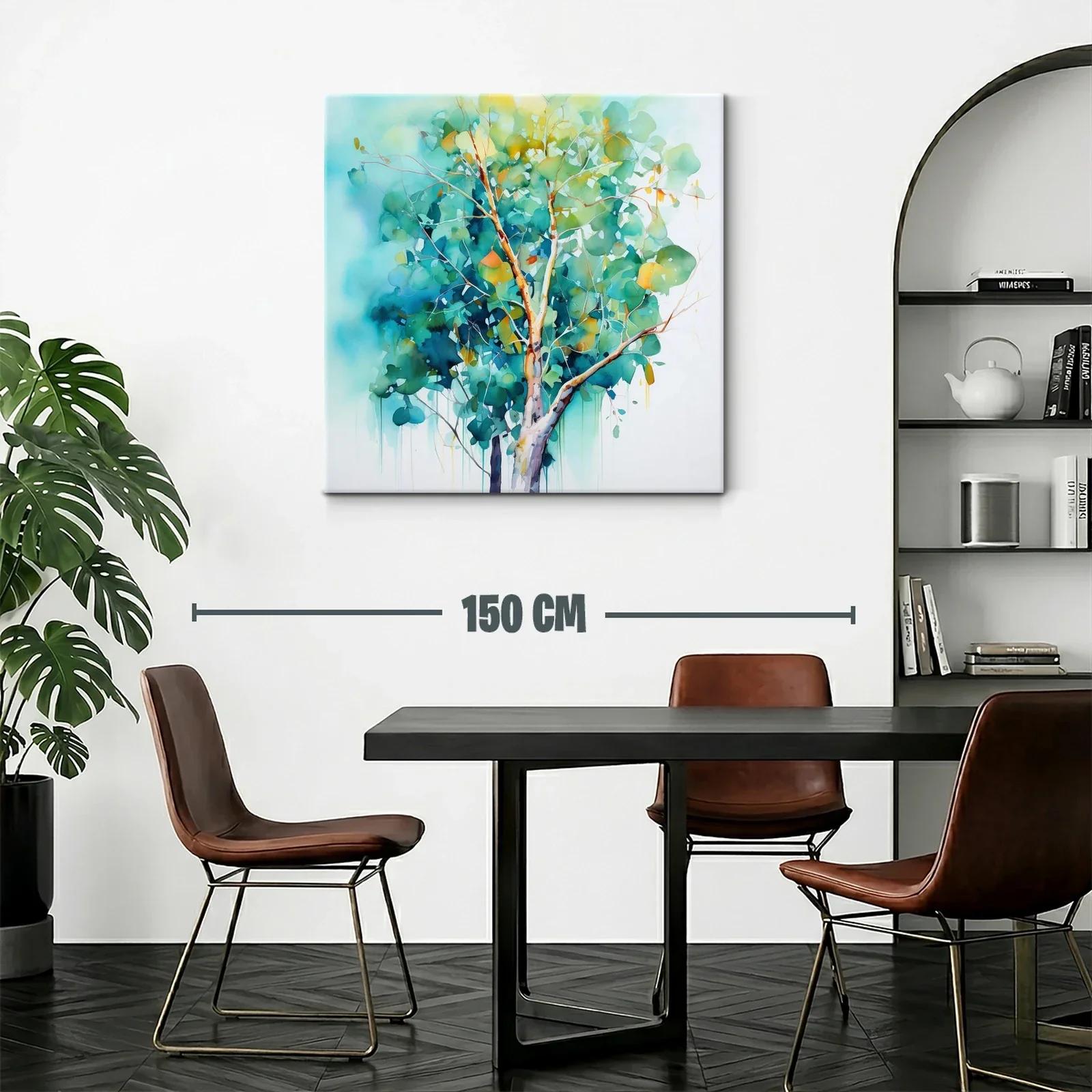 Árbol en acuarela con tonos vibrantes y suaves contrastes — miniatura 2
