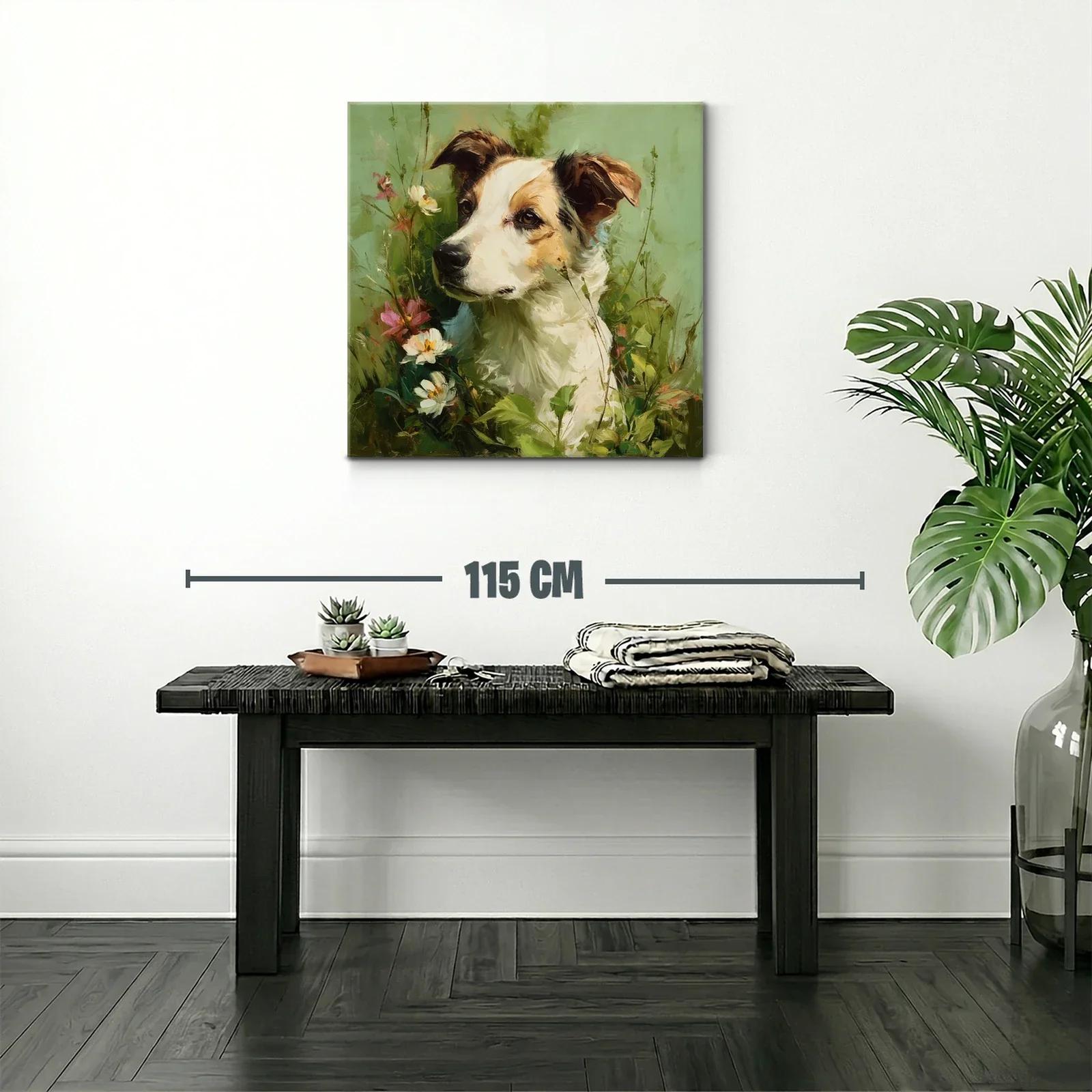 Retrato delicado de perro rodeado de flores naturales — miniatura 2
