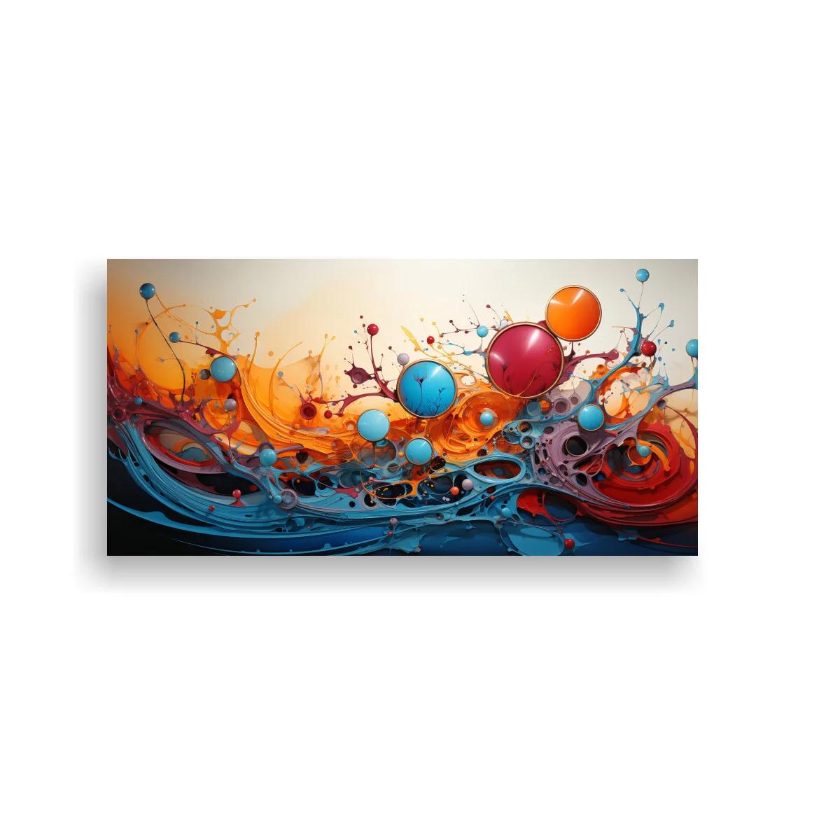 Cuadro salpicadura abstracta de pintura con esferas y movimiento — imagen principal