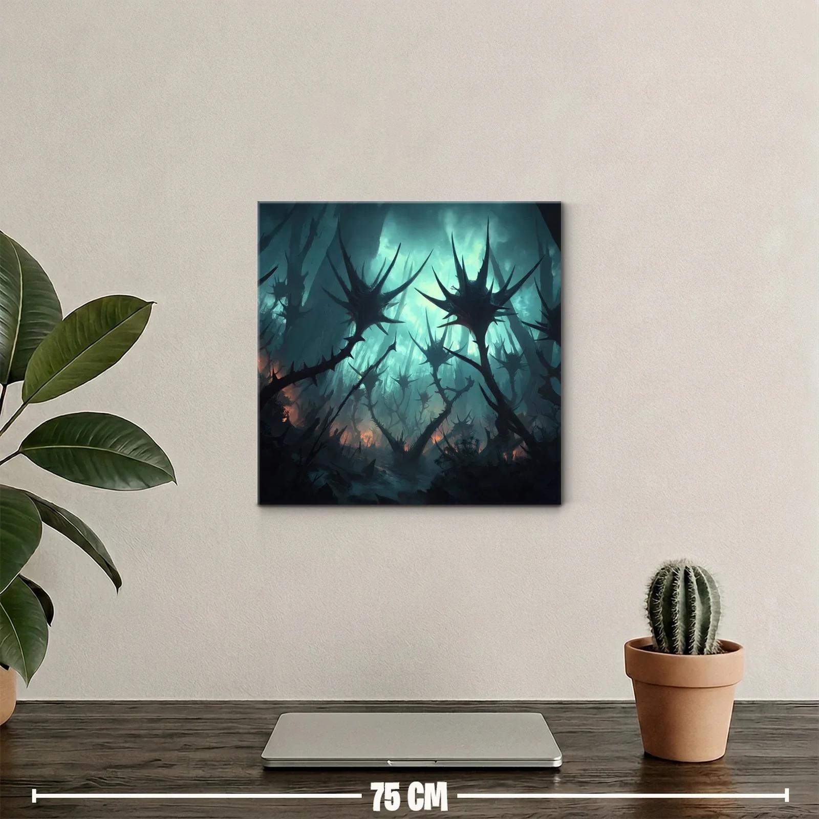Paisaje oscuro con formas espinosas y luz tenebrosa — miniatura 2
