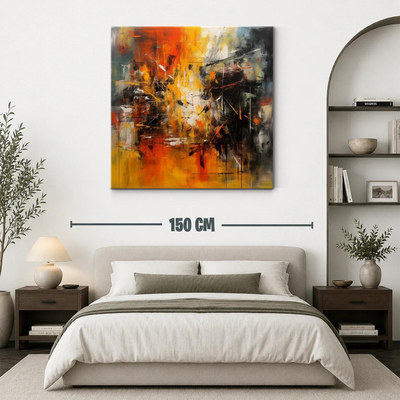 Cuadro abstracto con vibrante explosión de tonos cálidos — miniatura 3